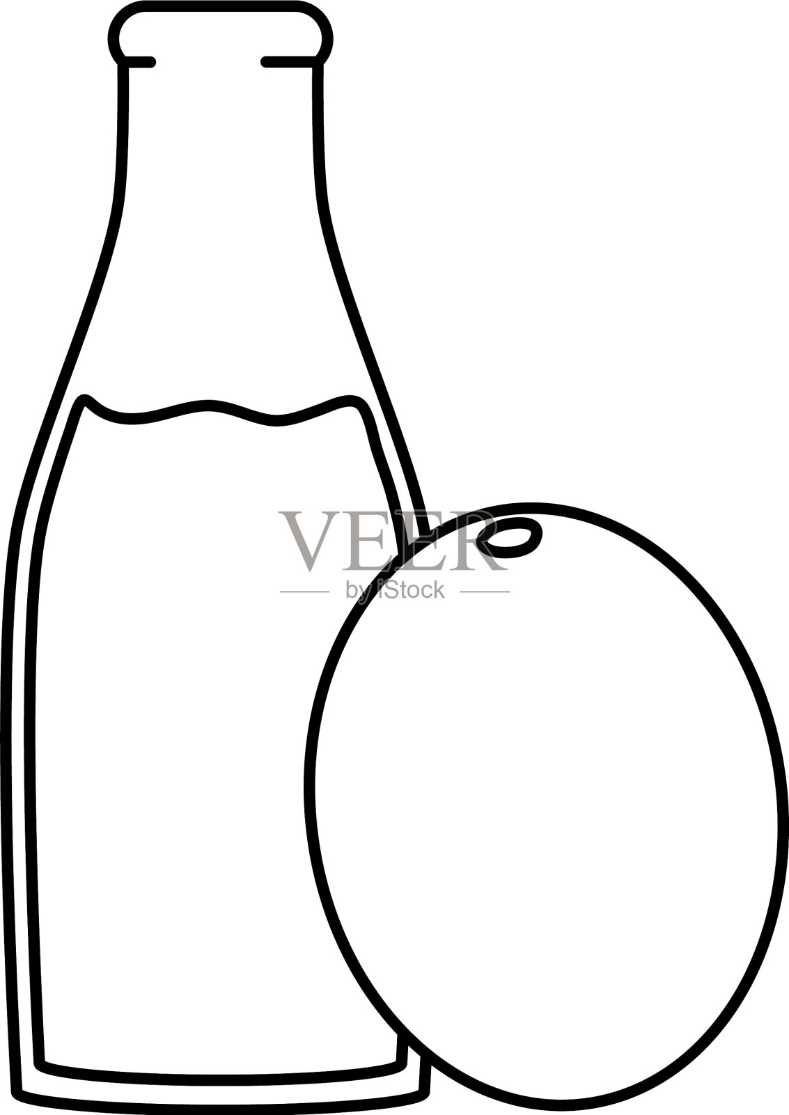 新鲜果汁猕猴桃瓶设计元素图片