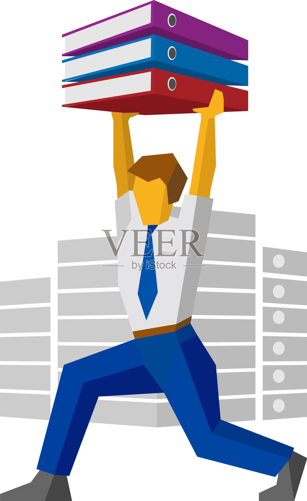 商人像举重运动员一样举起报纸设计元素图片