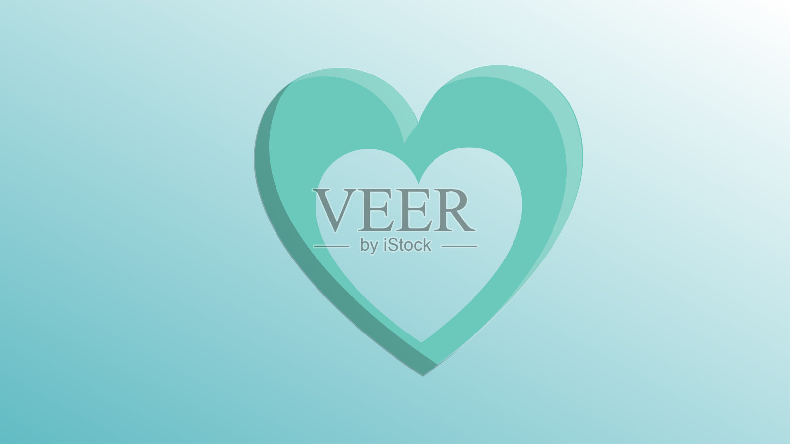 美丽喜庆的蓝色爱心喜悦的贺卡,以情人节为背景的蓝色插画图片素材