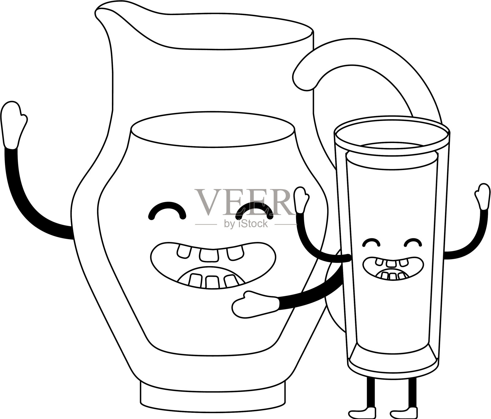 美味可口的牛奶卡通设计元素图片