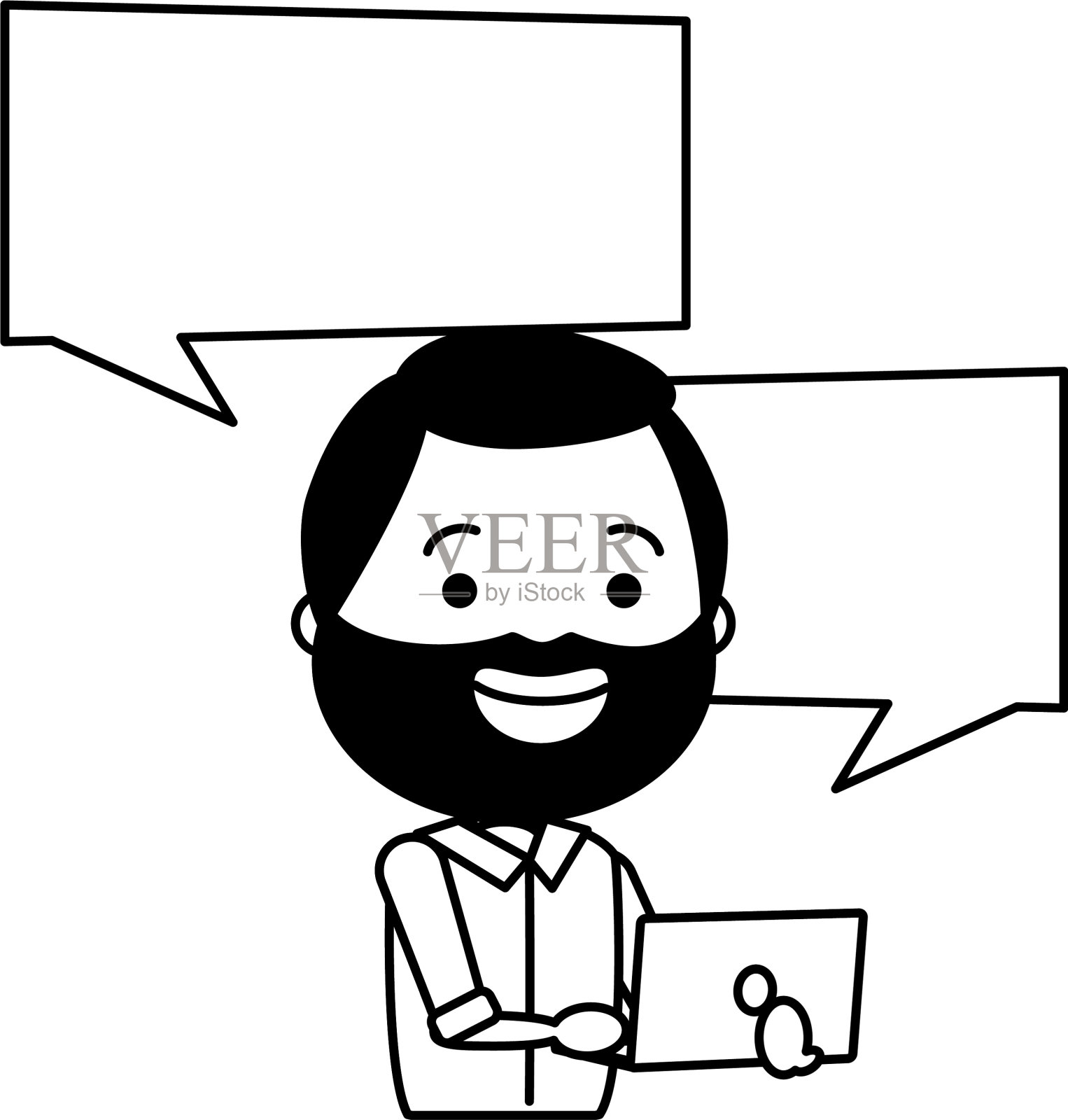 有笔记本电脑角色的人设计元素图片