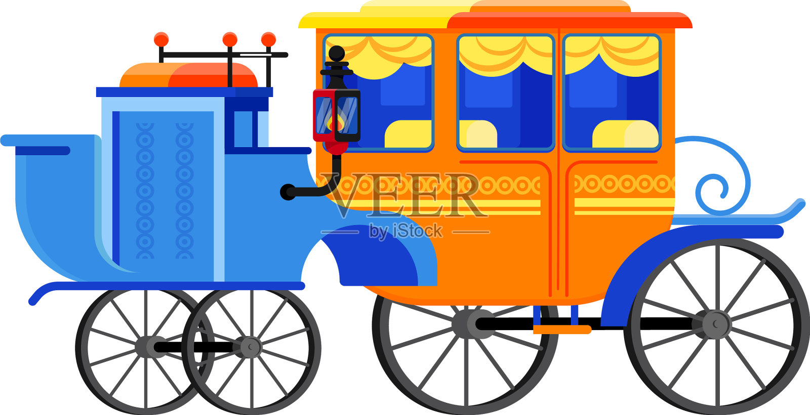 四轮马车,老式马车,老式运输设计元素图片