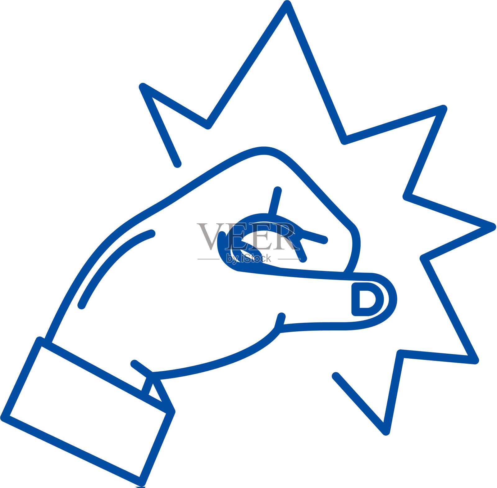 打孔线图标概念打孔平面符号设计元素图片