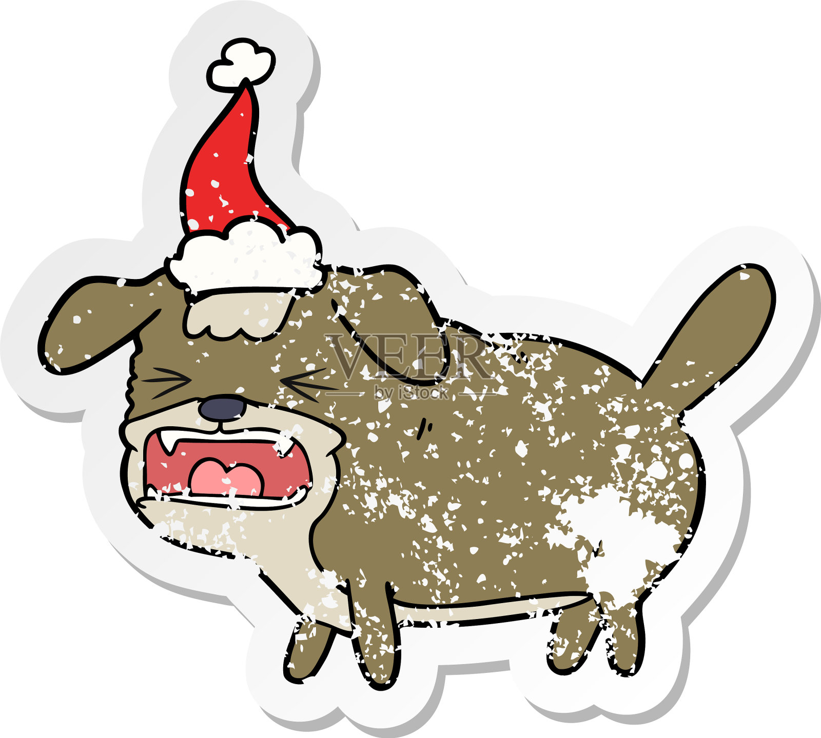 心疼贴纸卡通的狗叫设计元素图片