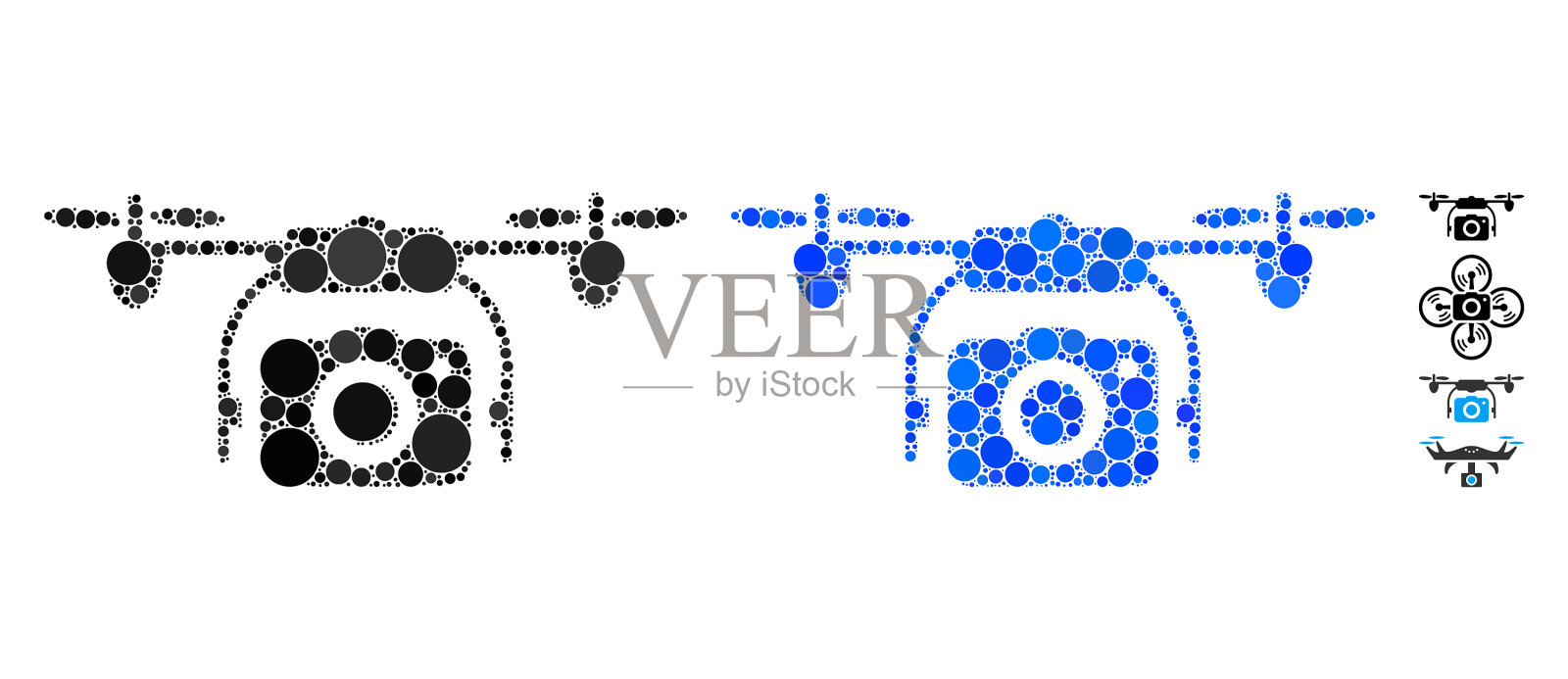 照片无人机合成图标圆图标素材