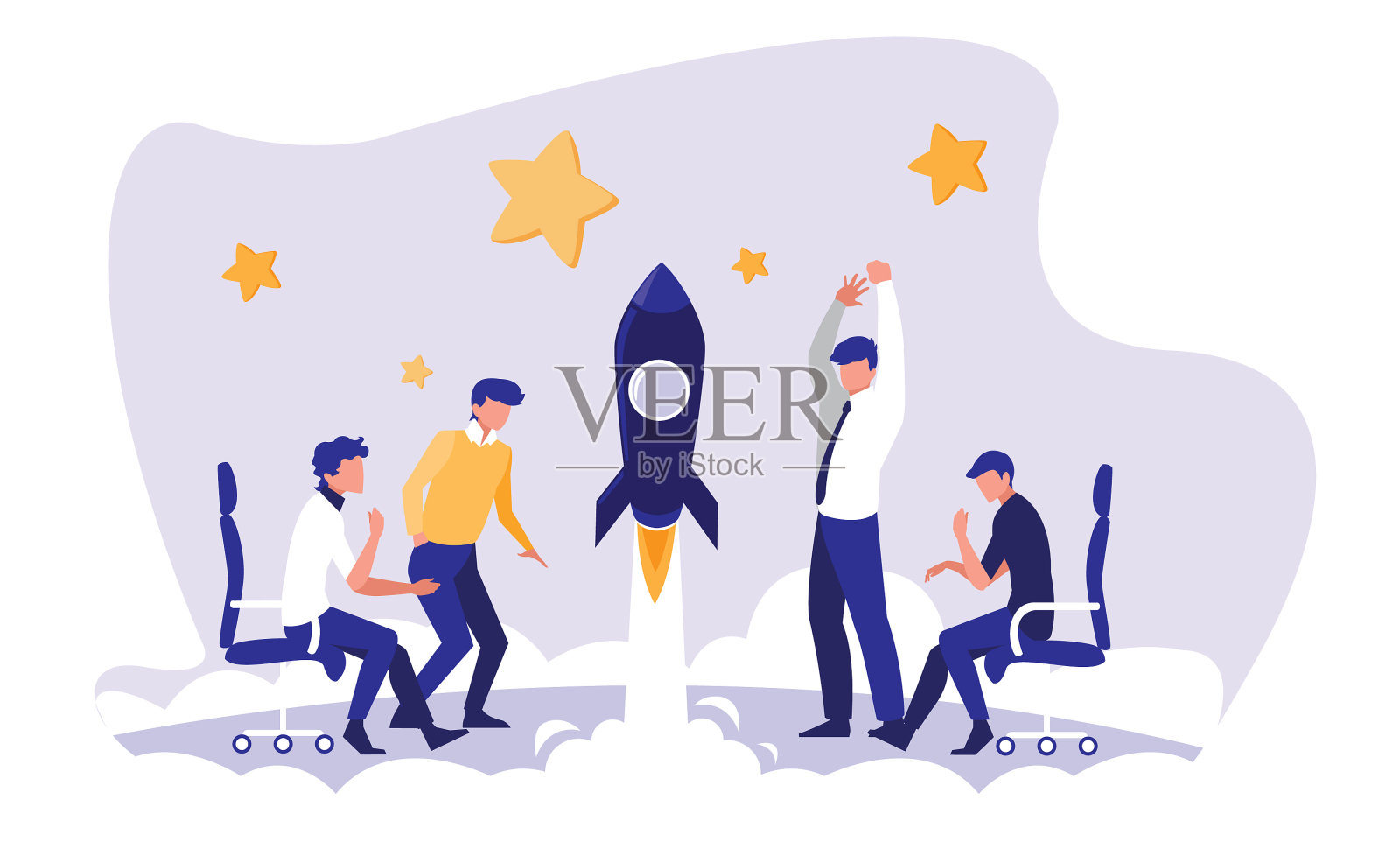 商人在工作场所庆祝设计元素图片