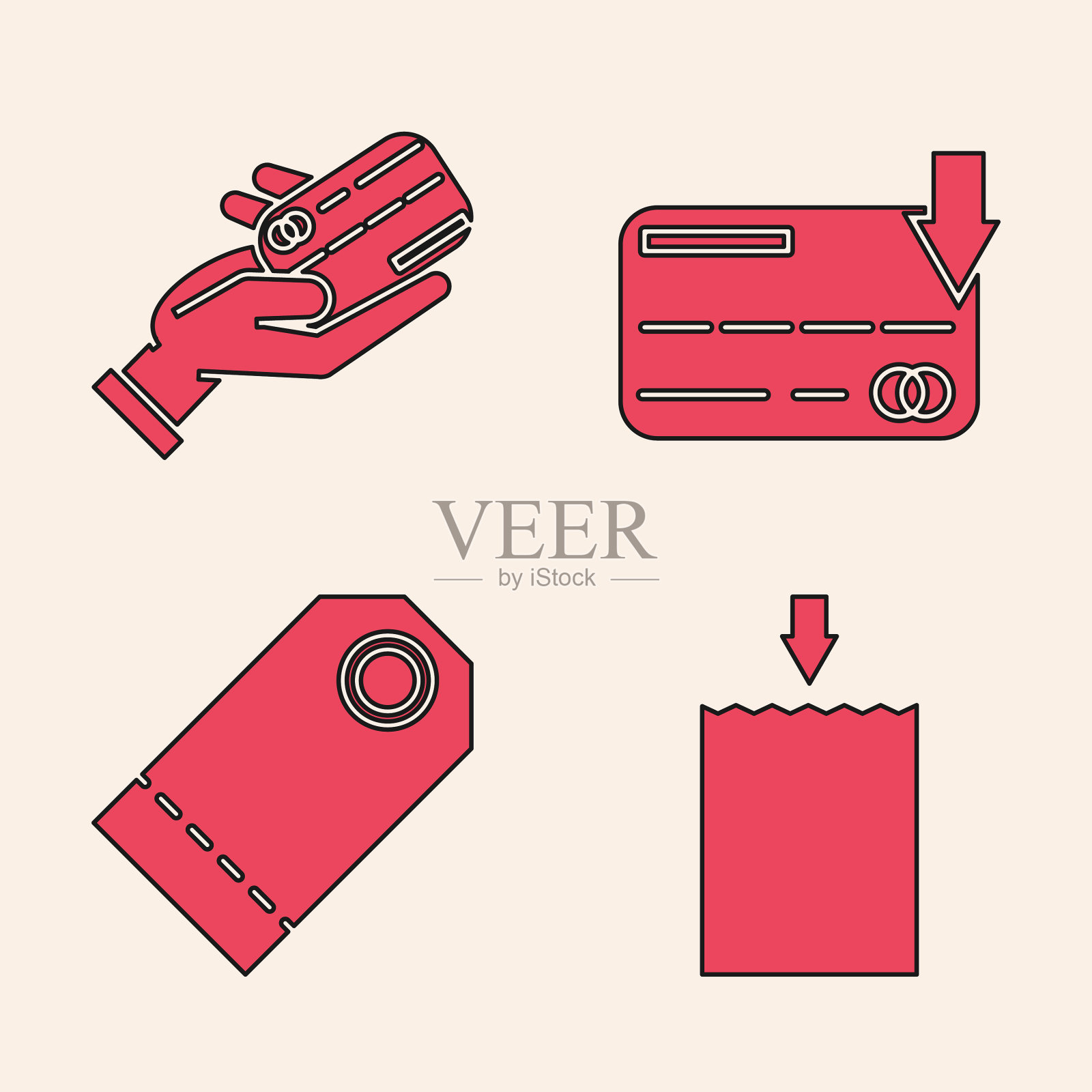 集纸购物袋人的手拿着图标素材