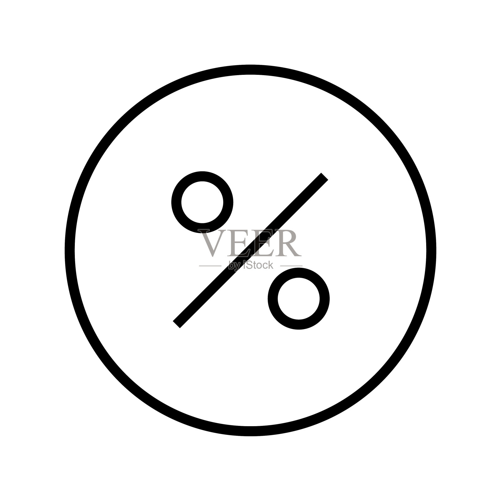 百分比标签线艺术矢量图标- UI图标矢量插画图片素材