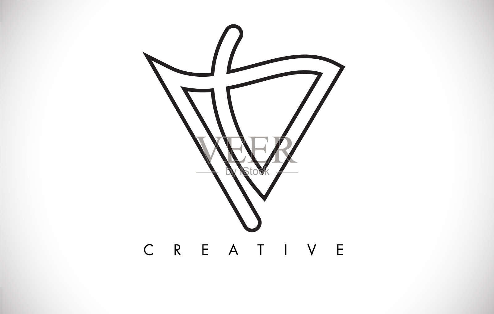 V字母现代时尚设计标志字母V图标插画图片素材