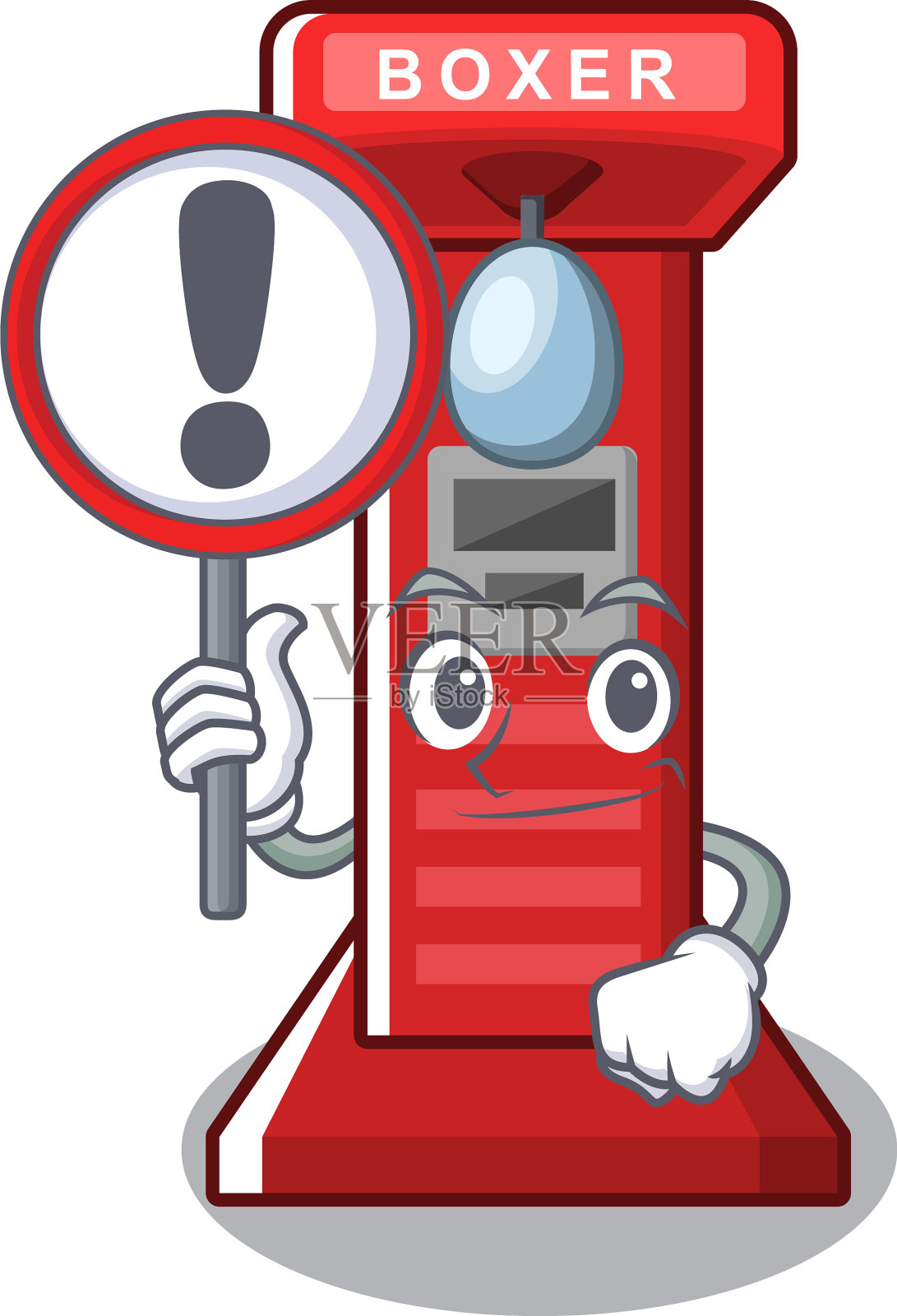 用标志拳击游戏机孤立吉祥物设计元素图片