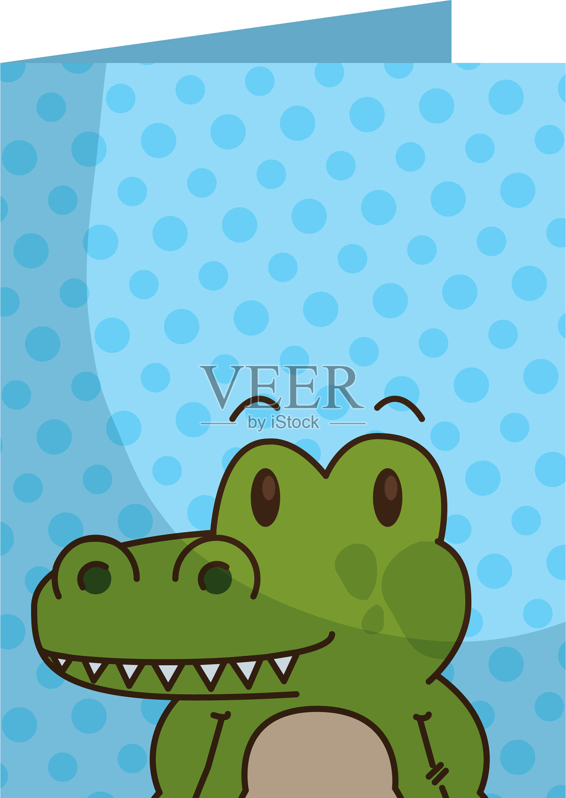 可爱的小鳄鱼角色设计元素图片