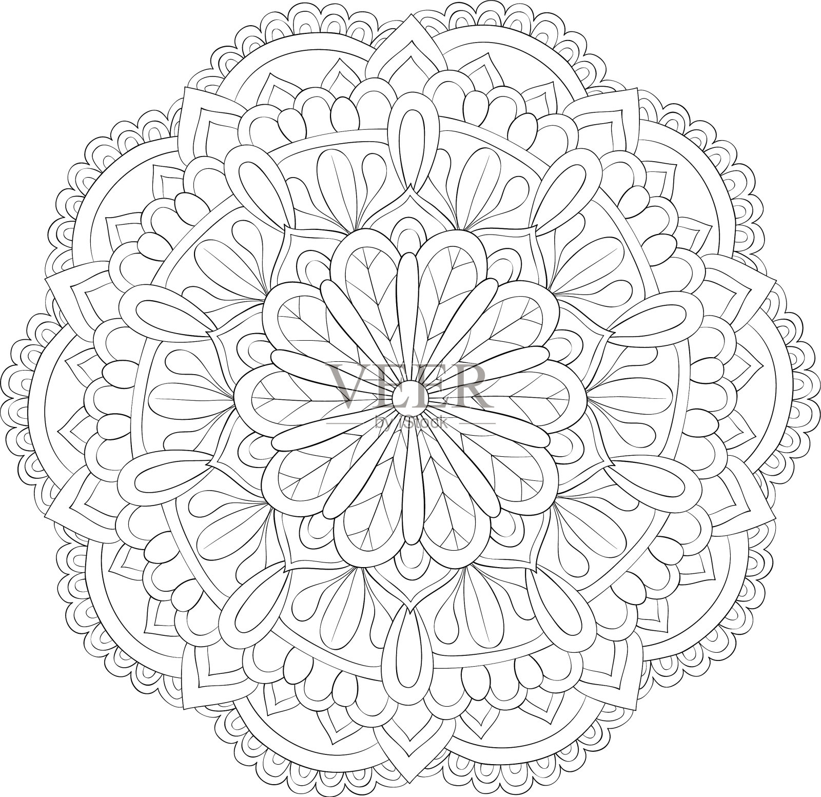 成人涂色书册一幅禅宗曼陀罗图像设计元素图片