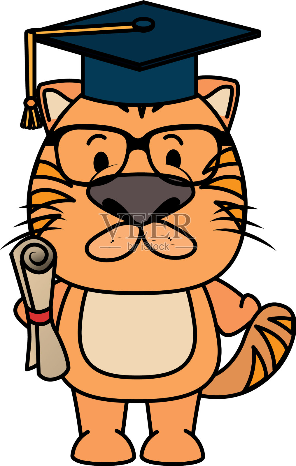 可爱的小老虎角色设计元素图片