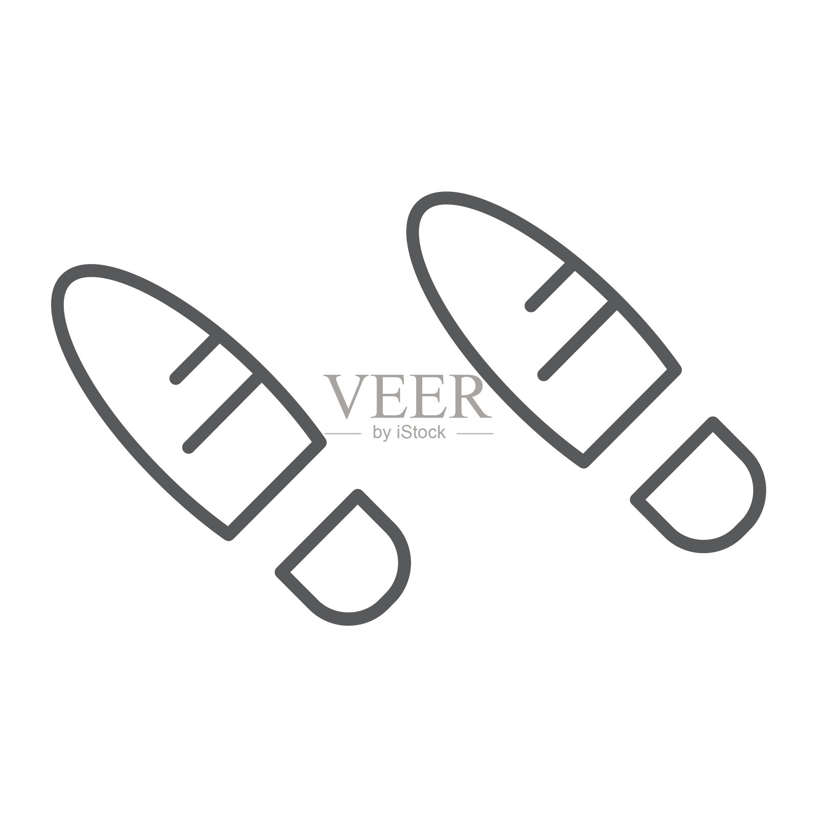 脚步细线,图标鞋和印记设计元素图片