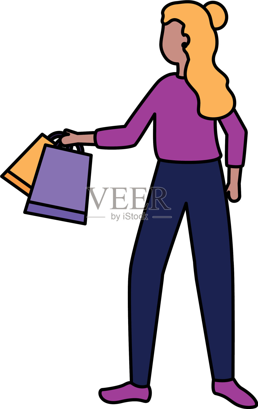 女人用购物袋市场设计元素图片