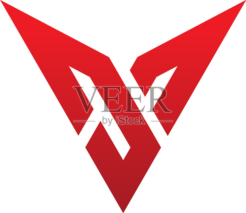 抽象的形状v最初的公司标志设计元素图片