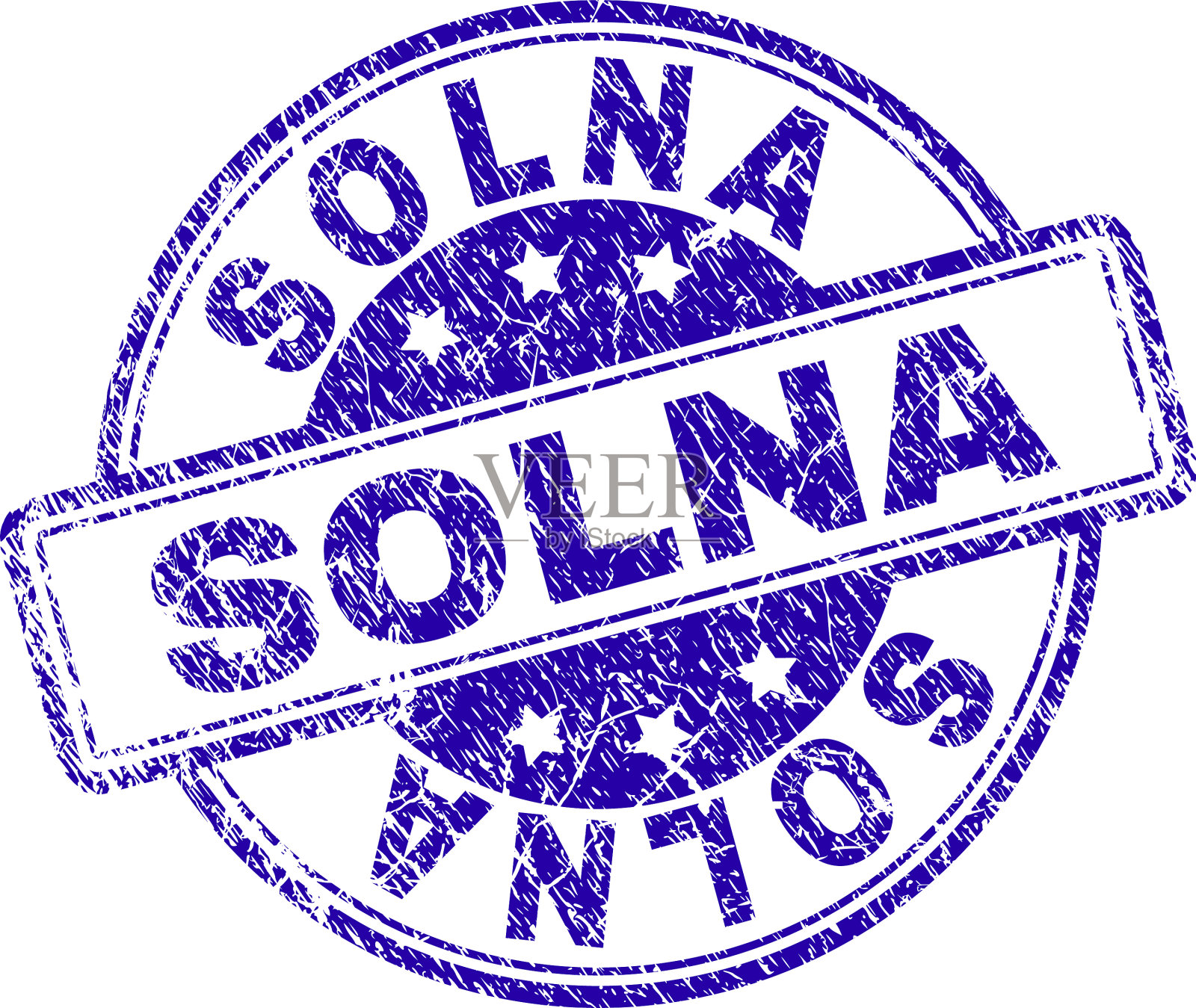 刻有纹理的索尔纳邮票印章插画图片素材