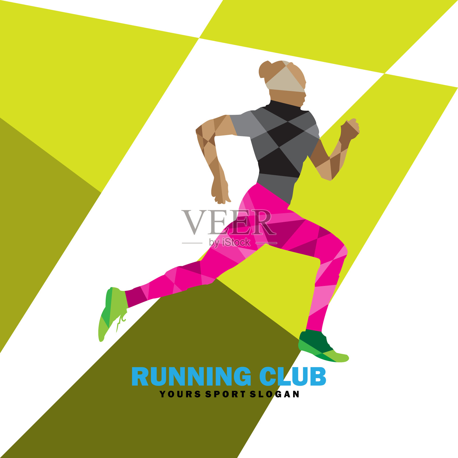 女性跑步锻炼插画图片素材