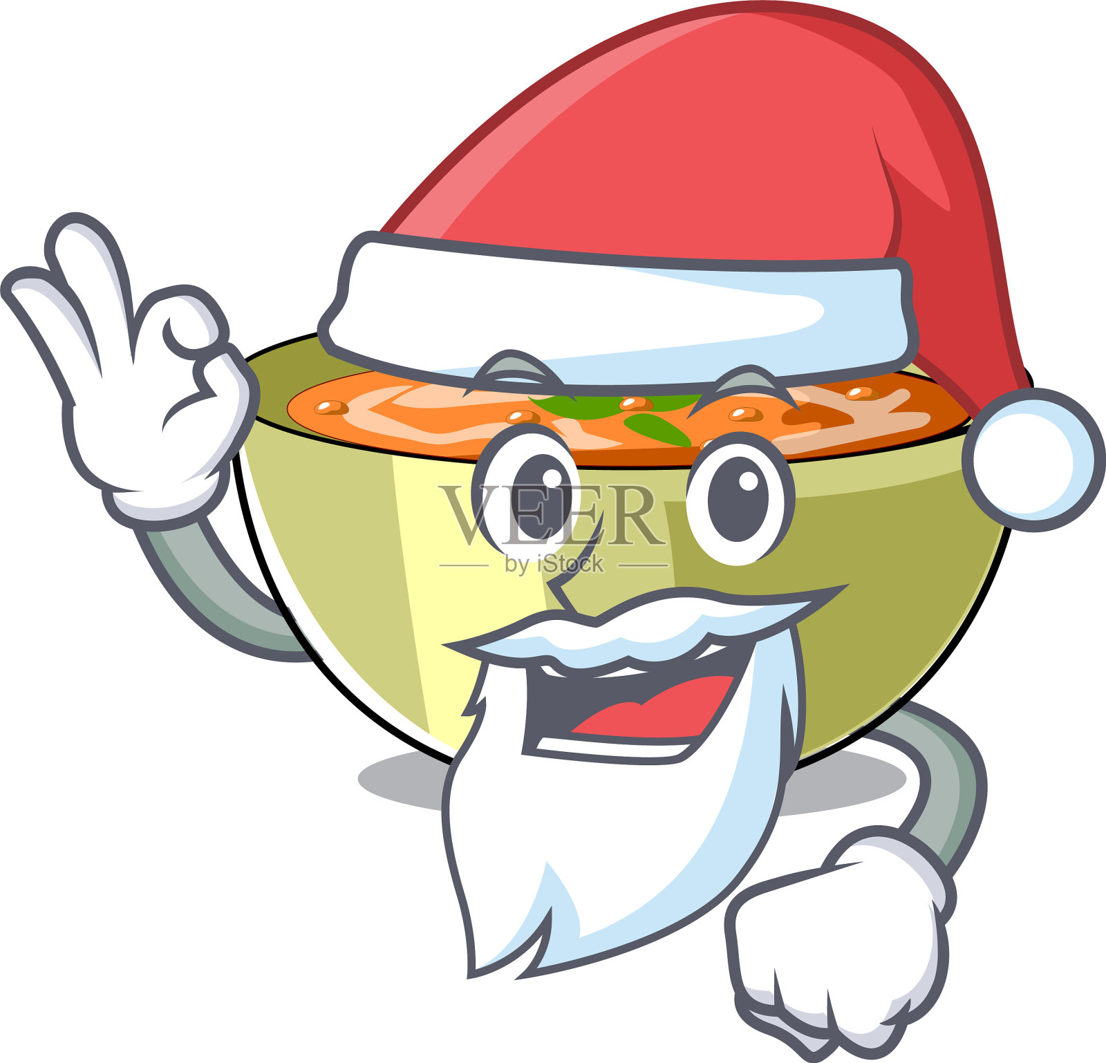 卡通盘子里的圣诞小扁豆汤插画图片素材