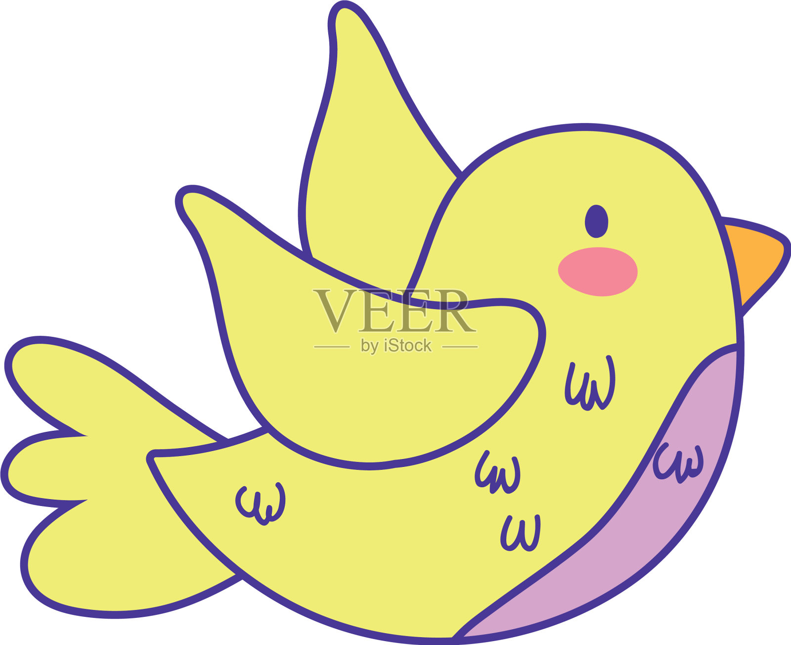 可爱的小鸟在飞翔设计元素图片