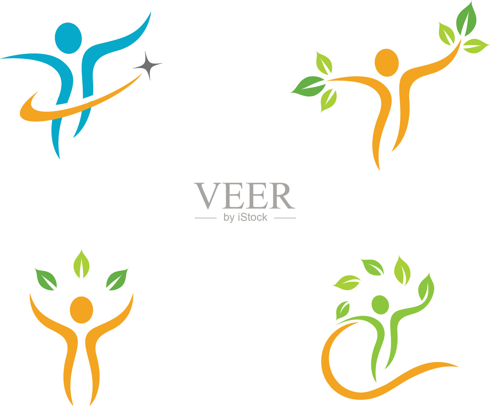 人物标志标志插画图片素材