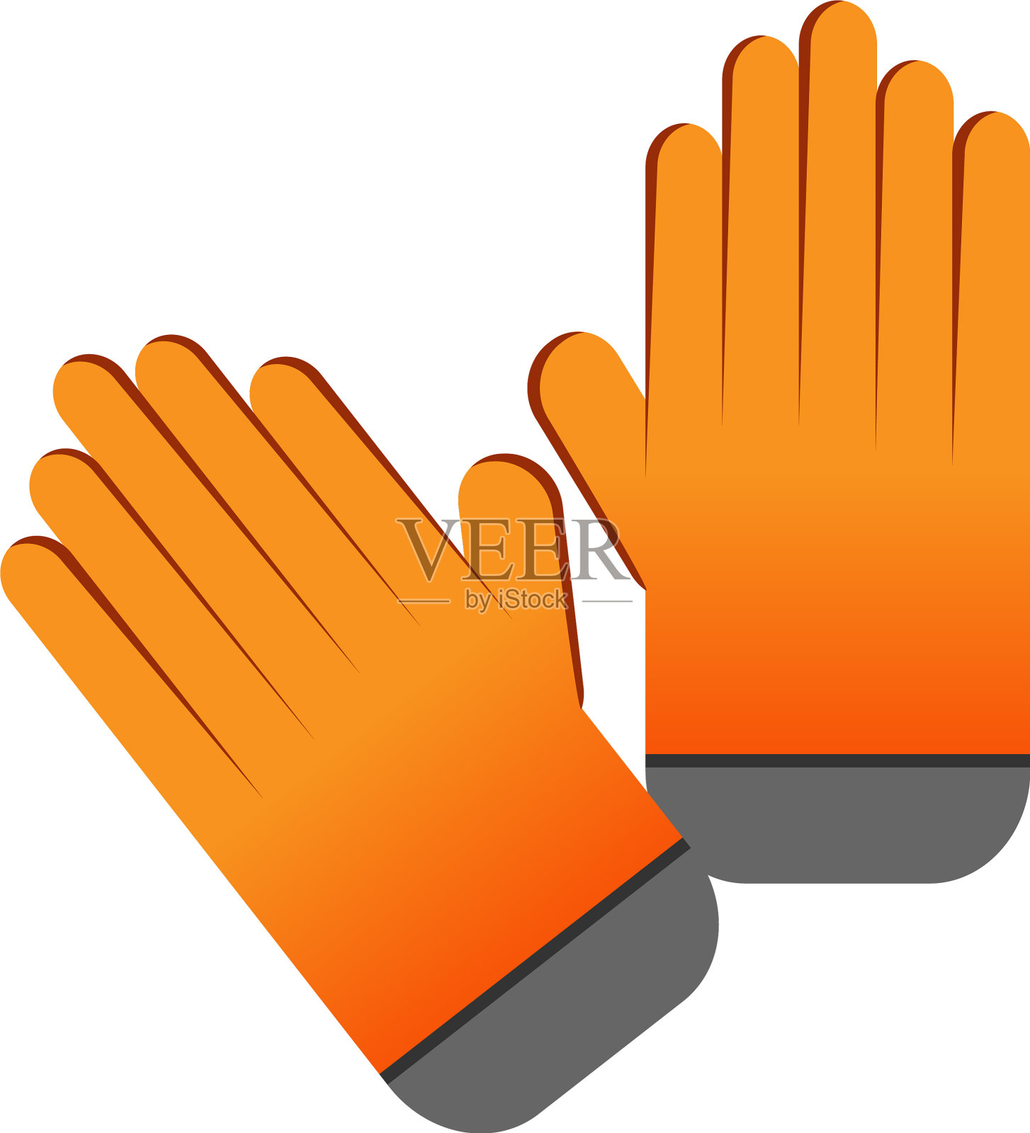 滑雪手套图标卡通风格设计元素图片