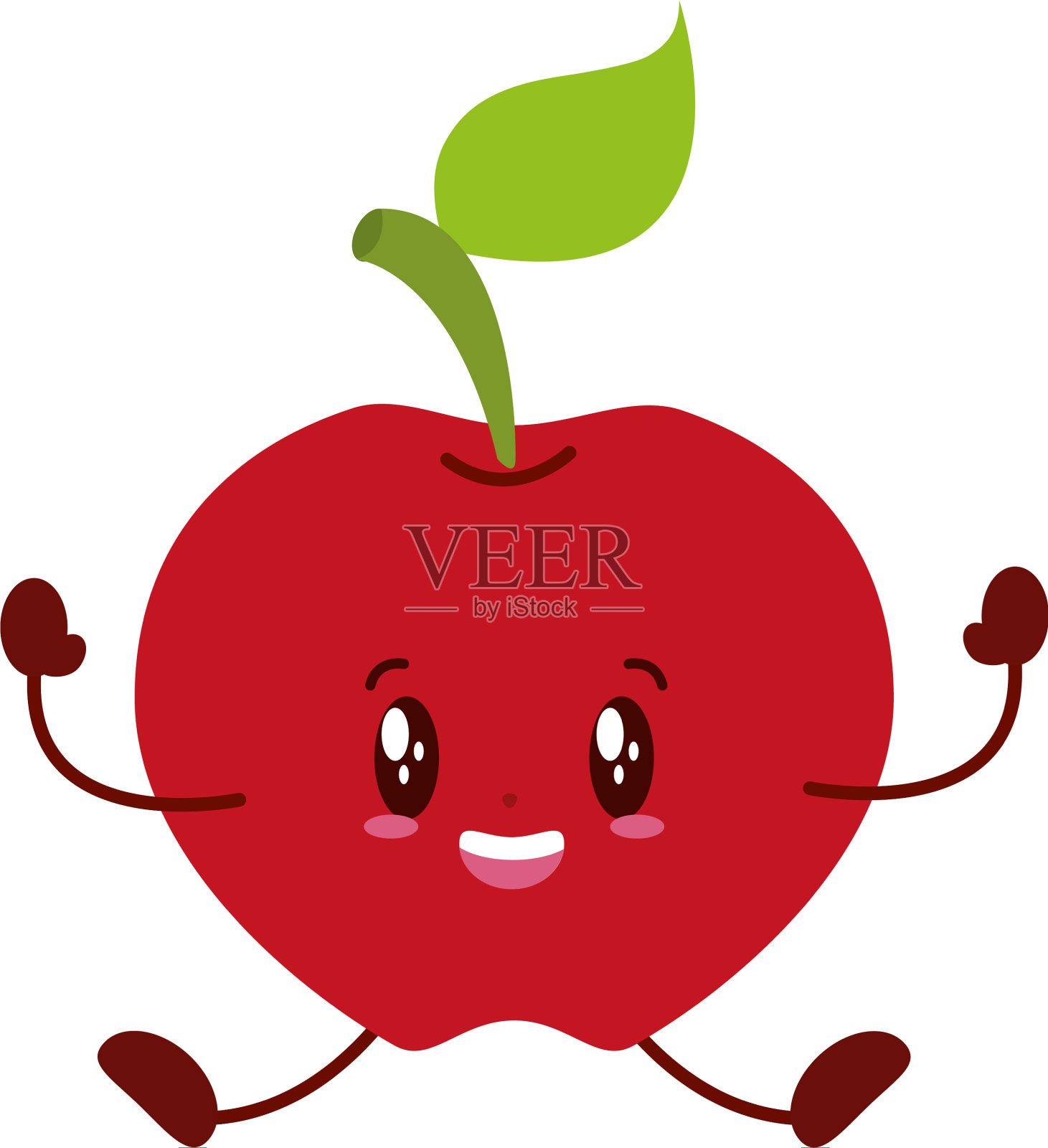 卡哇伊苹果卡通人物设计元素图片