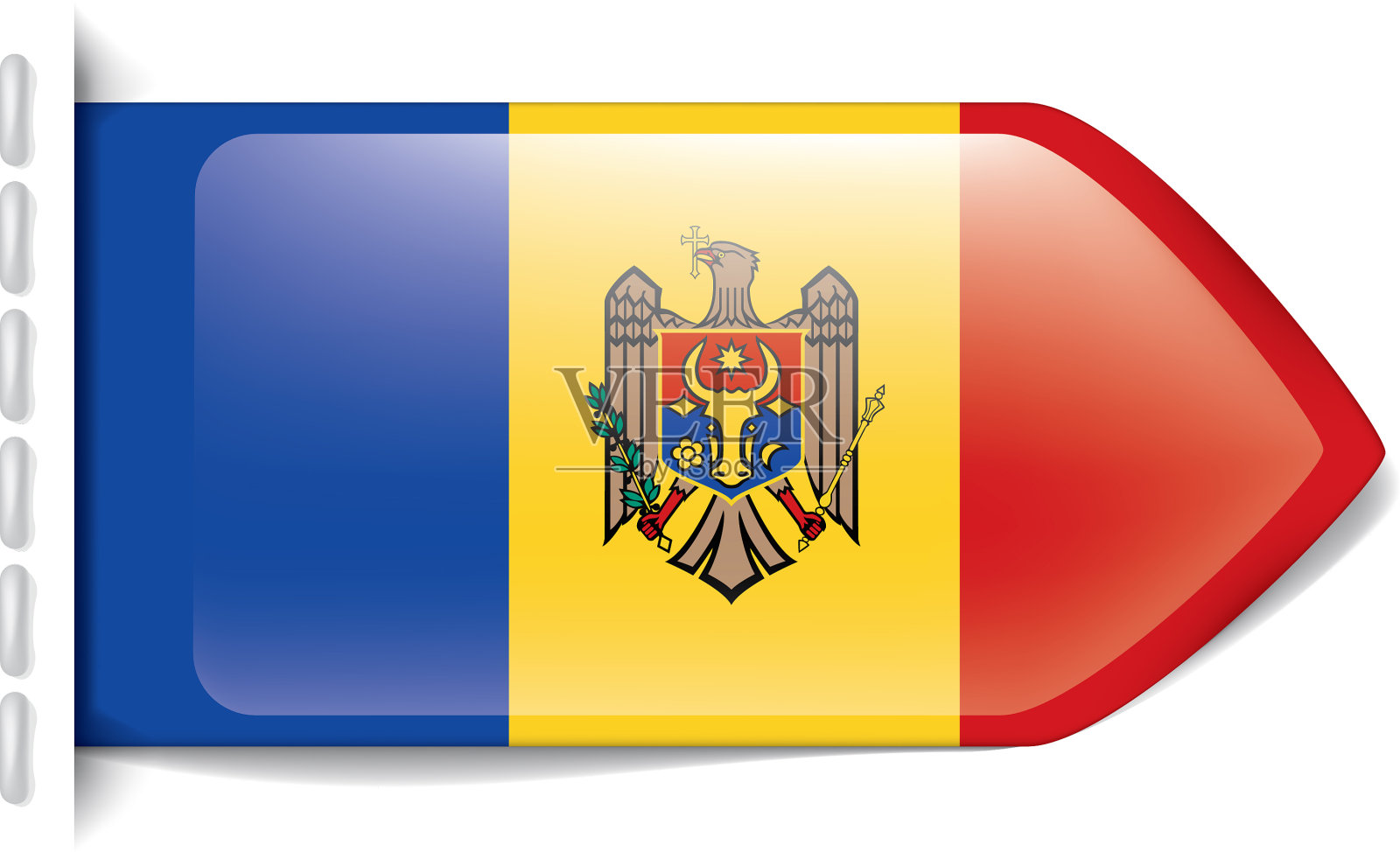 一面白色的摩尔多瓦国旗设计元素图片