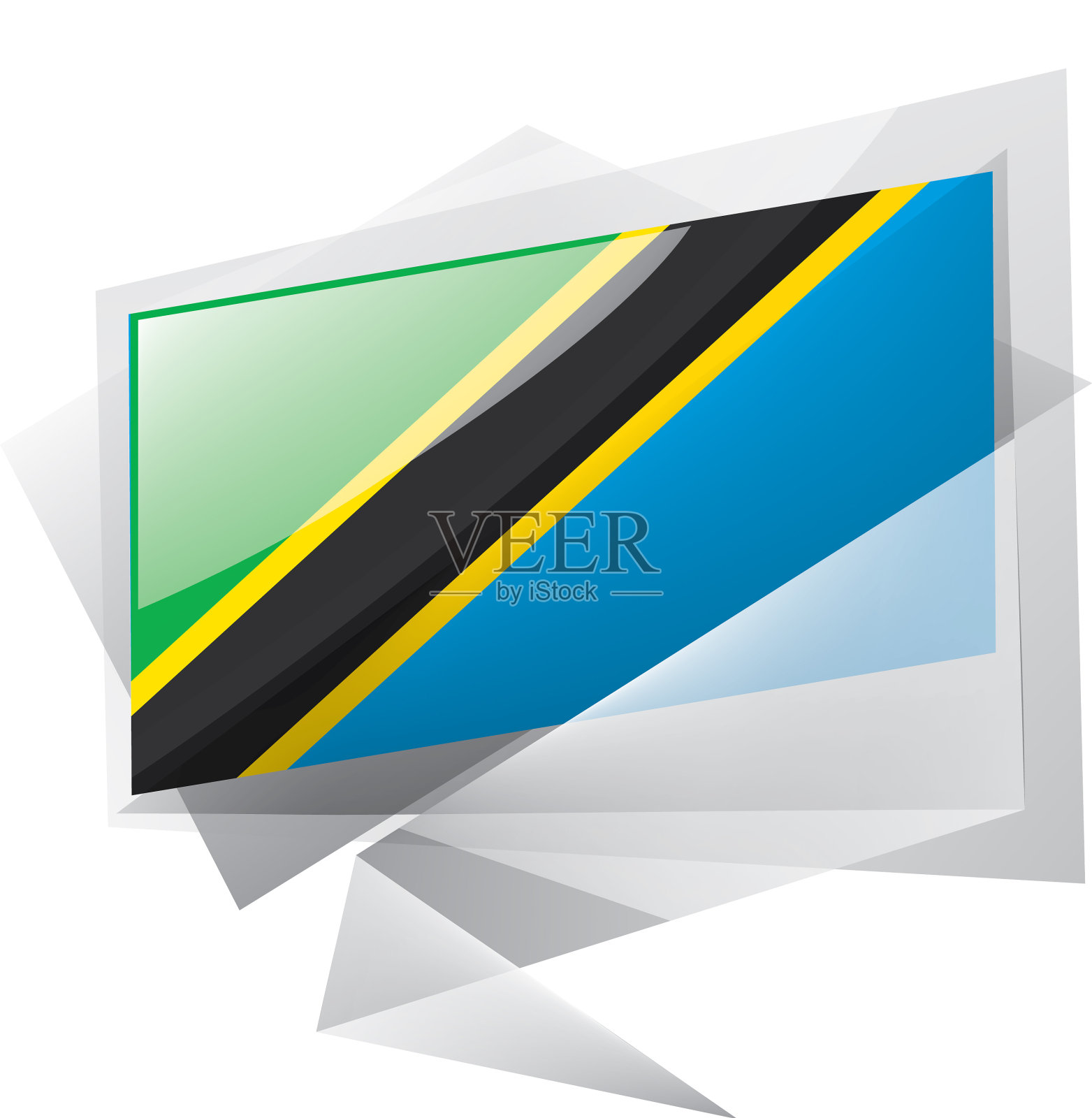 坦桑尼亚国旗上有白色设计元素图片