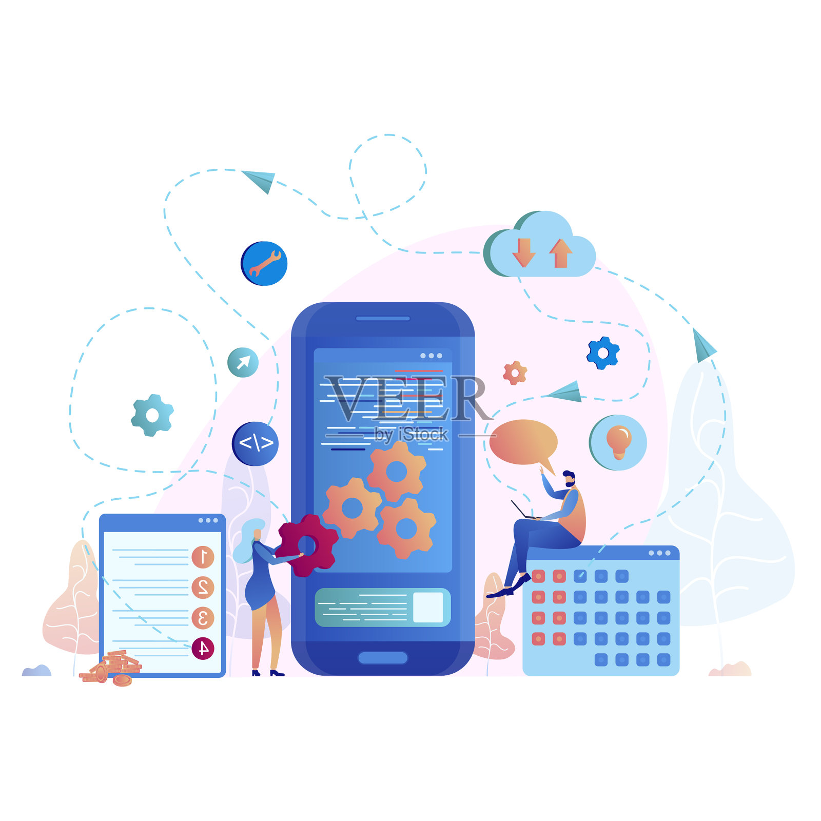 移动应用程序开发设计元素图片