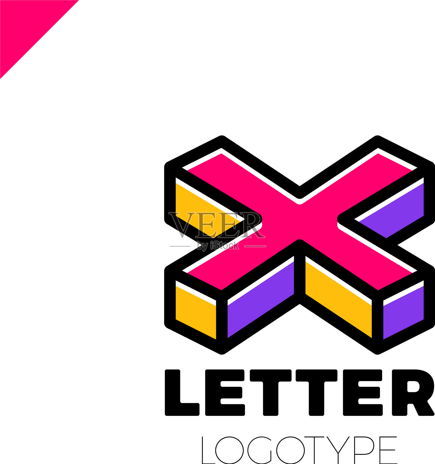 等距字母x标志图标设计模板图标素材