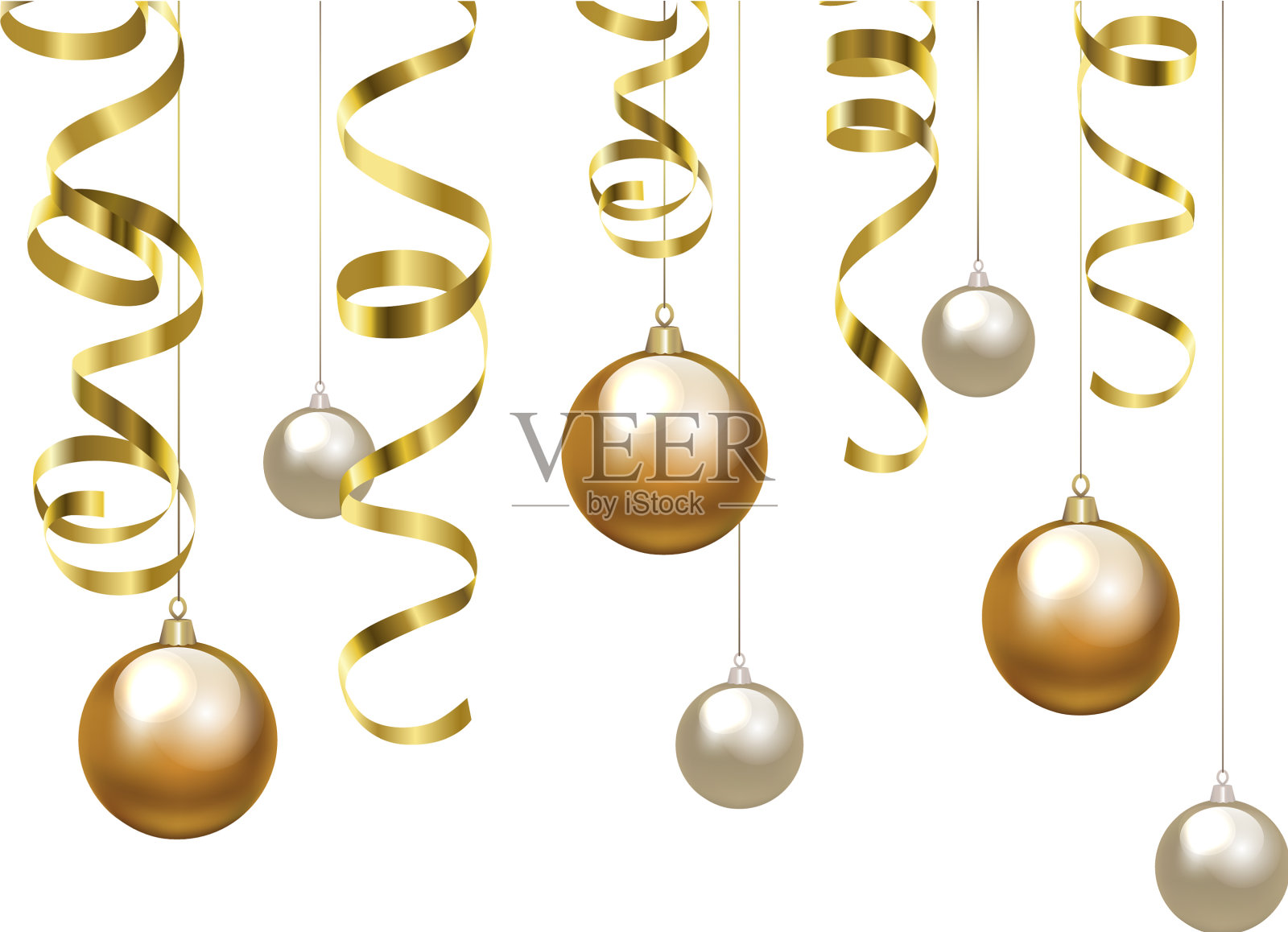 圣诞剪贴艺术与小玩意插画图片素材