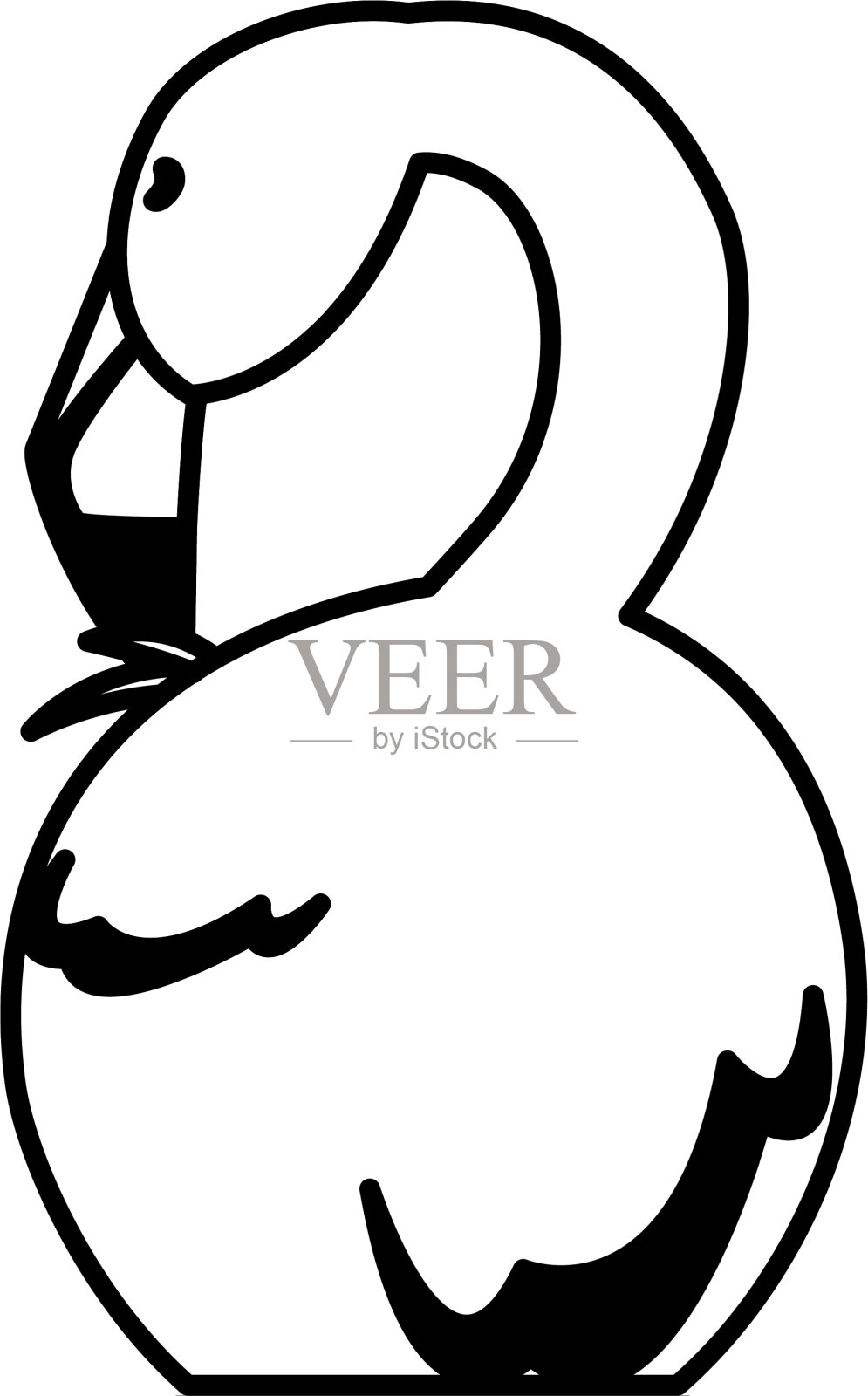 头朝上的奇异的佛兰芒鸟设计元素图片