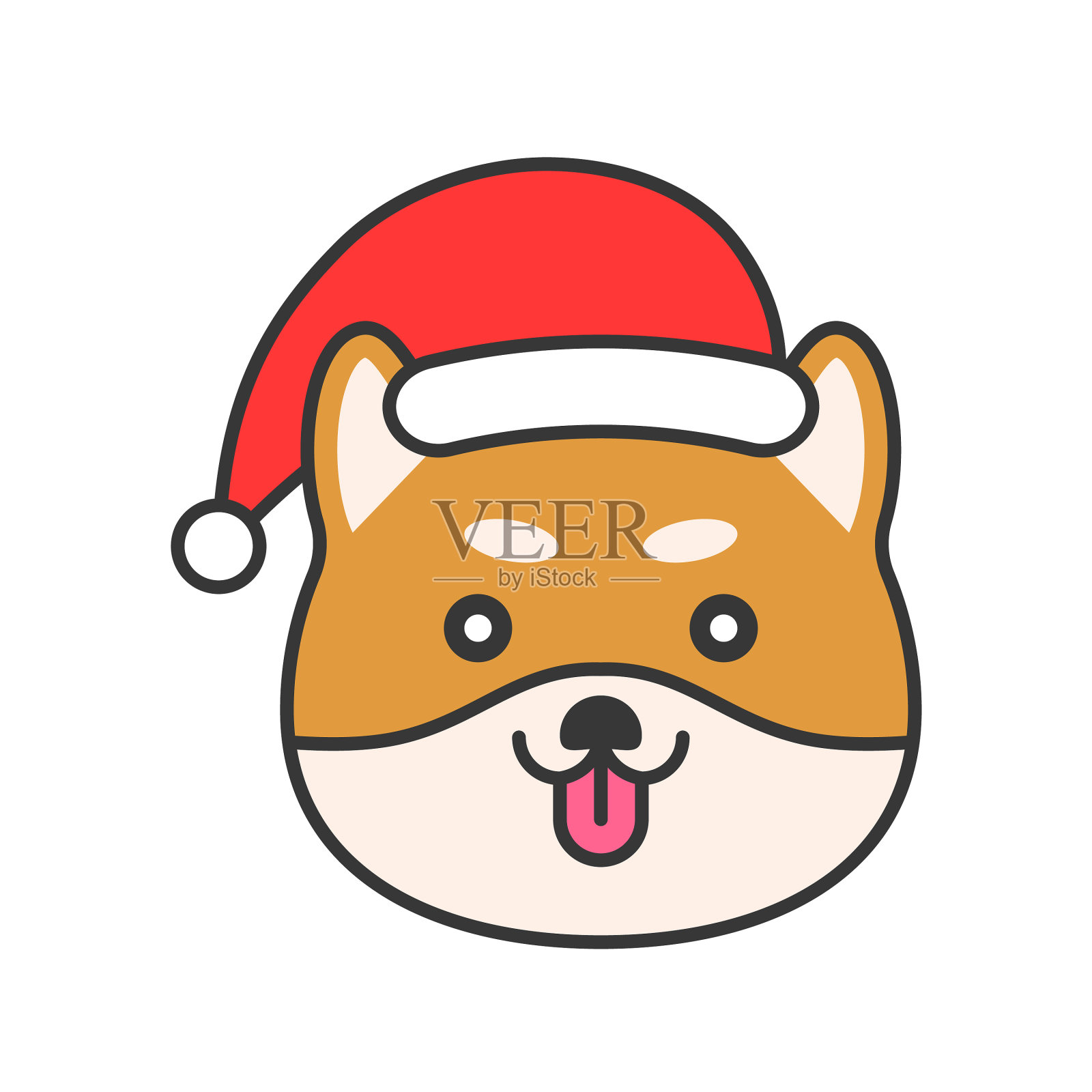 柴犬表情填充轮廓设计设计元素图片