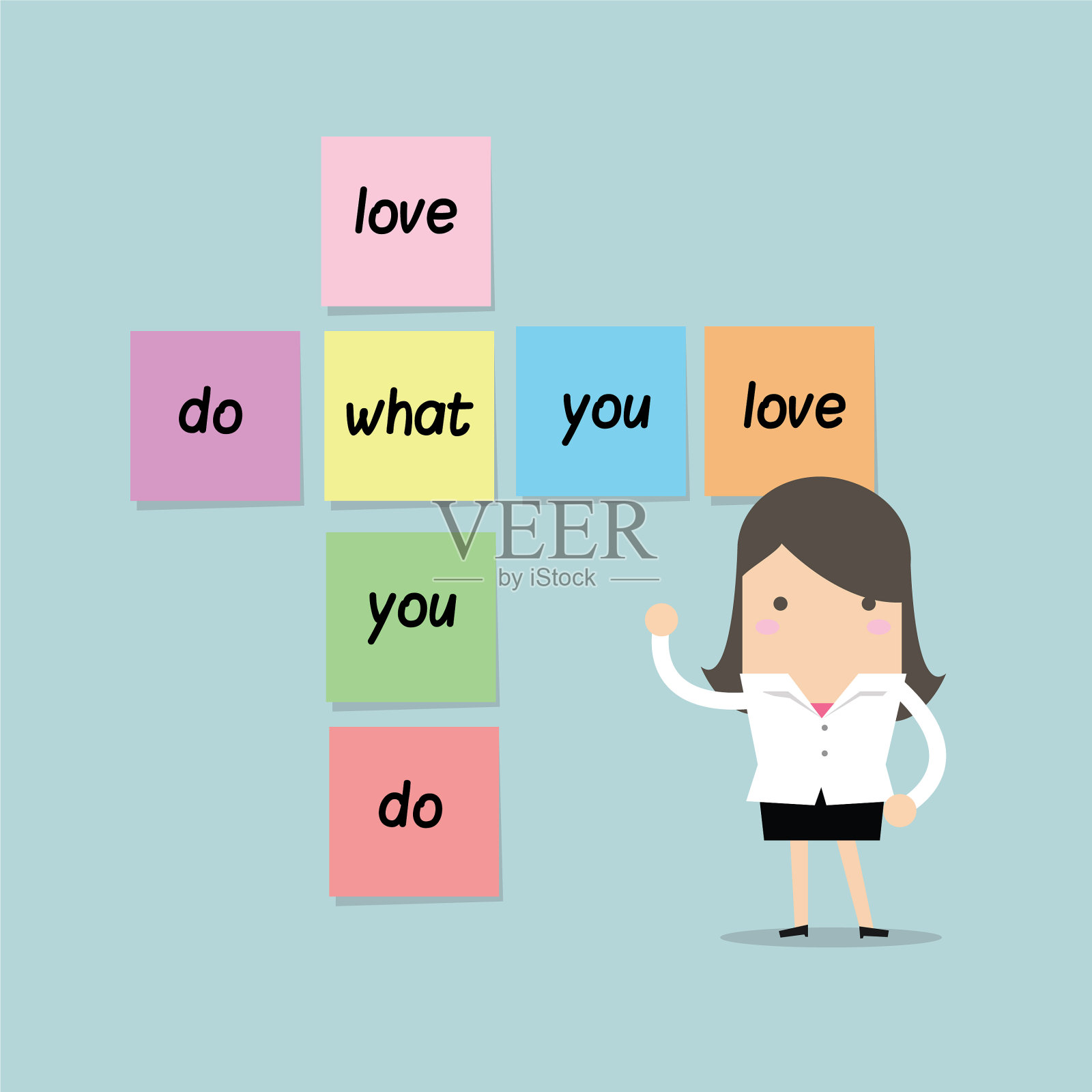 做你喜欢做的事的女商人插画图片素材