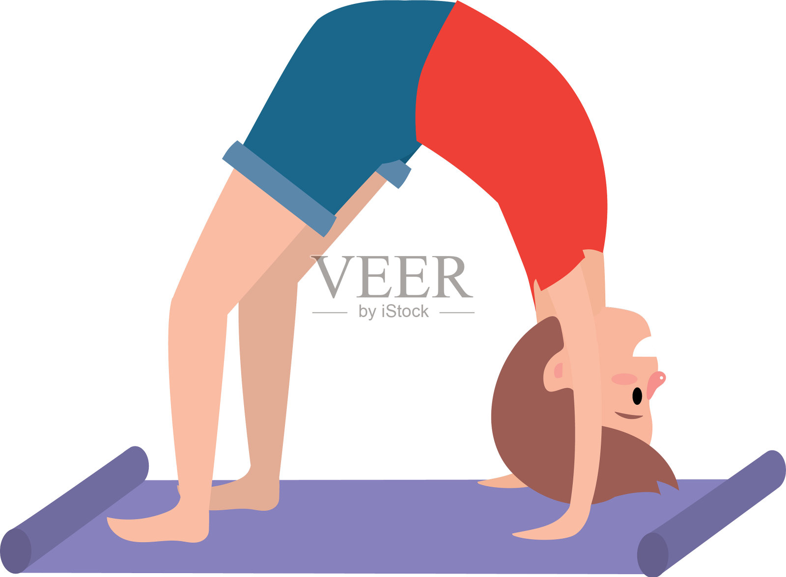 健身男练习瑜伽设计元素图片