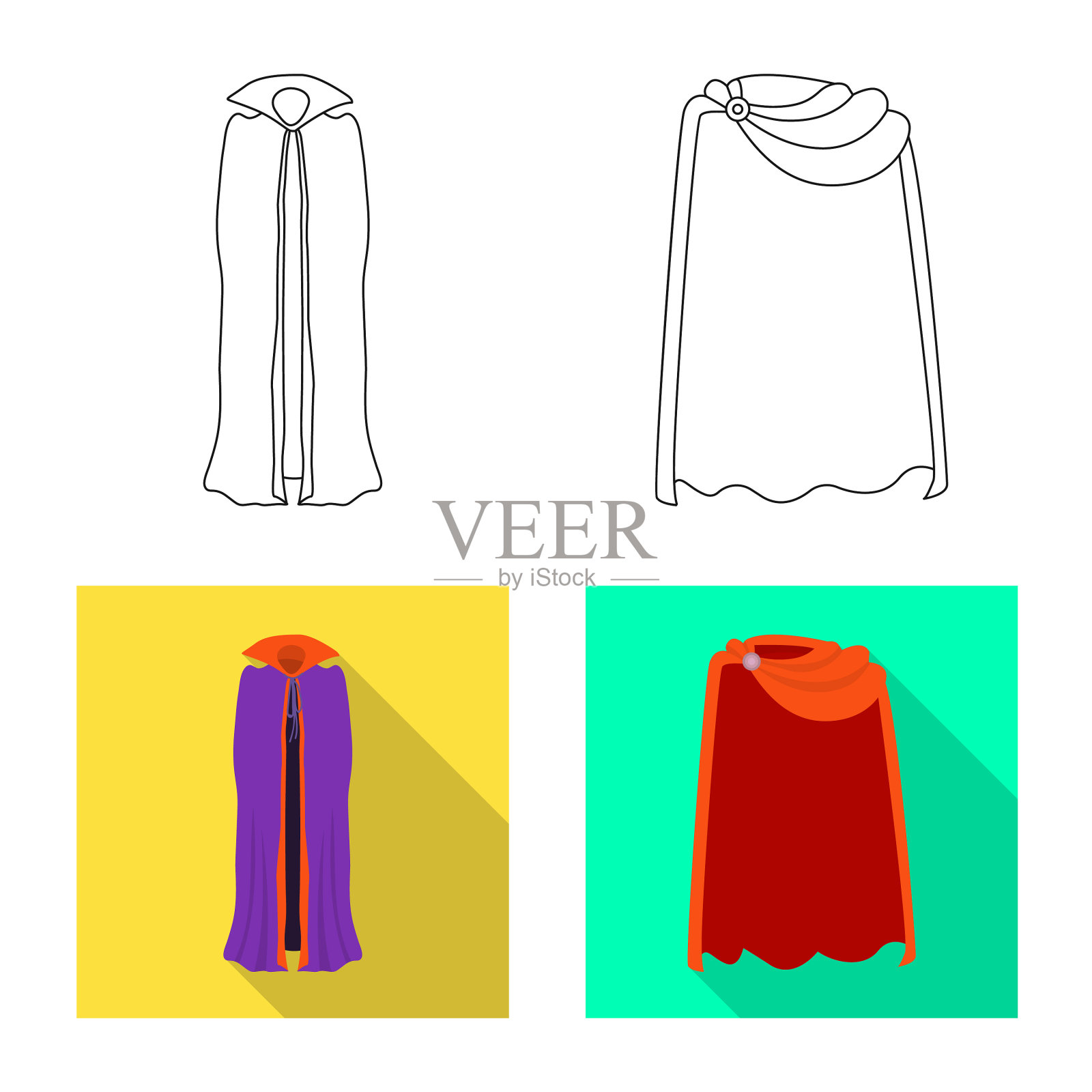 设计材料和服装符号集图标素材