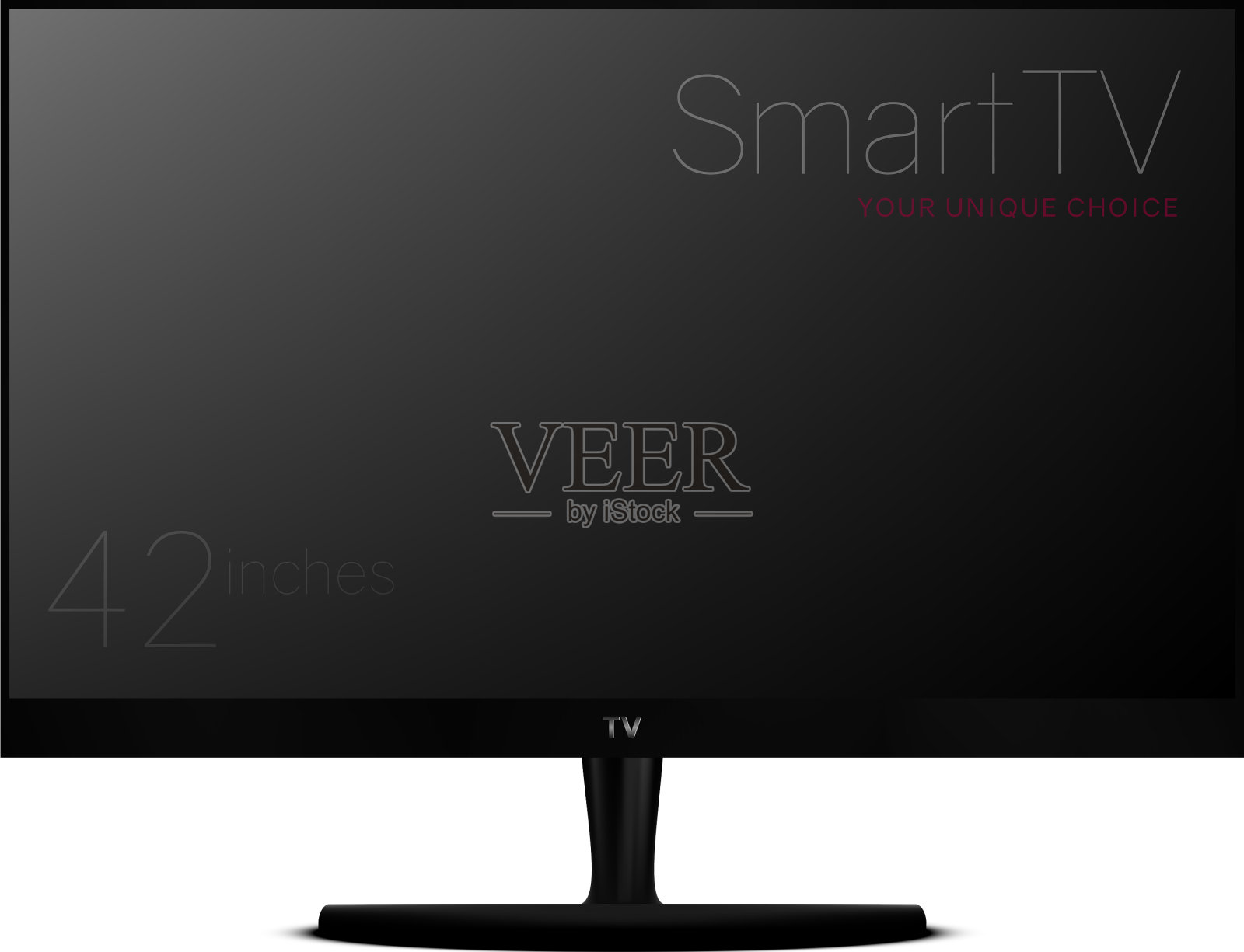 智能电视孤立的白色背景设计元素图片