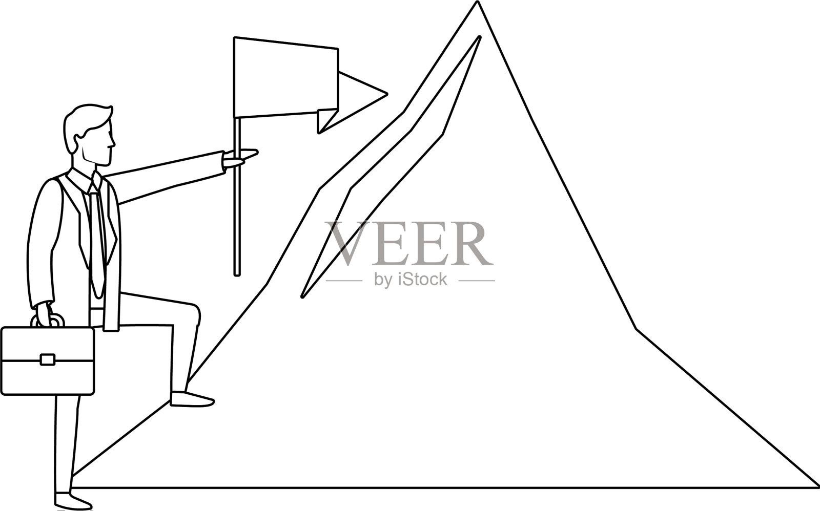 黑白版的行政商人化身设计元素图片