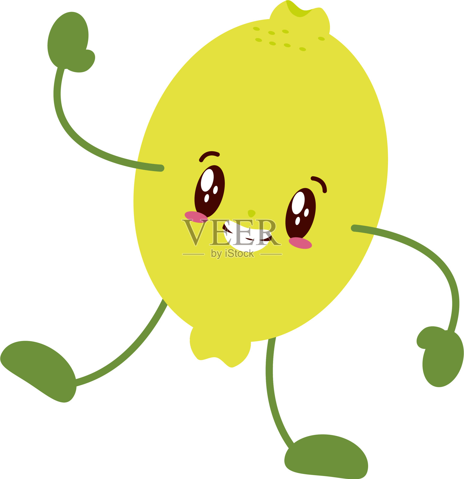 卡哇伊柠檬卡通人物设计元素图片