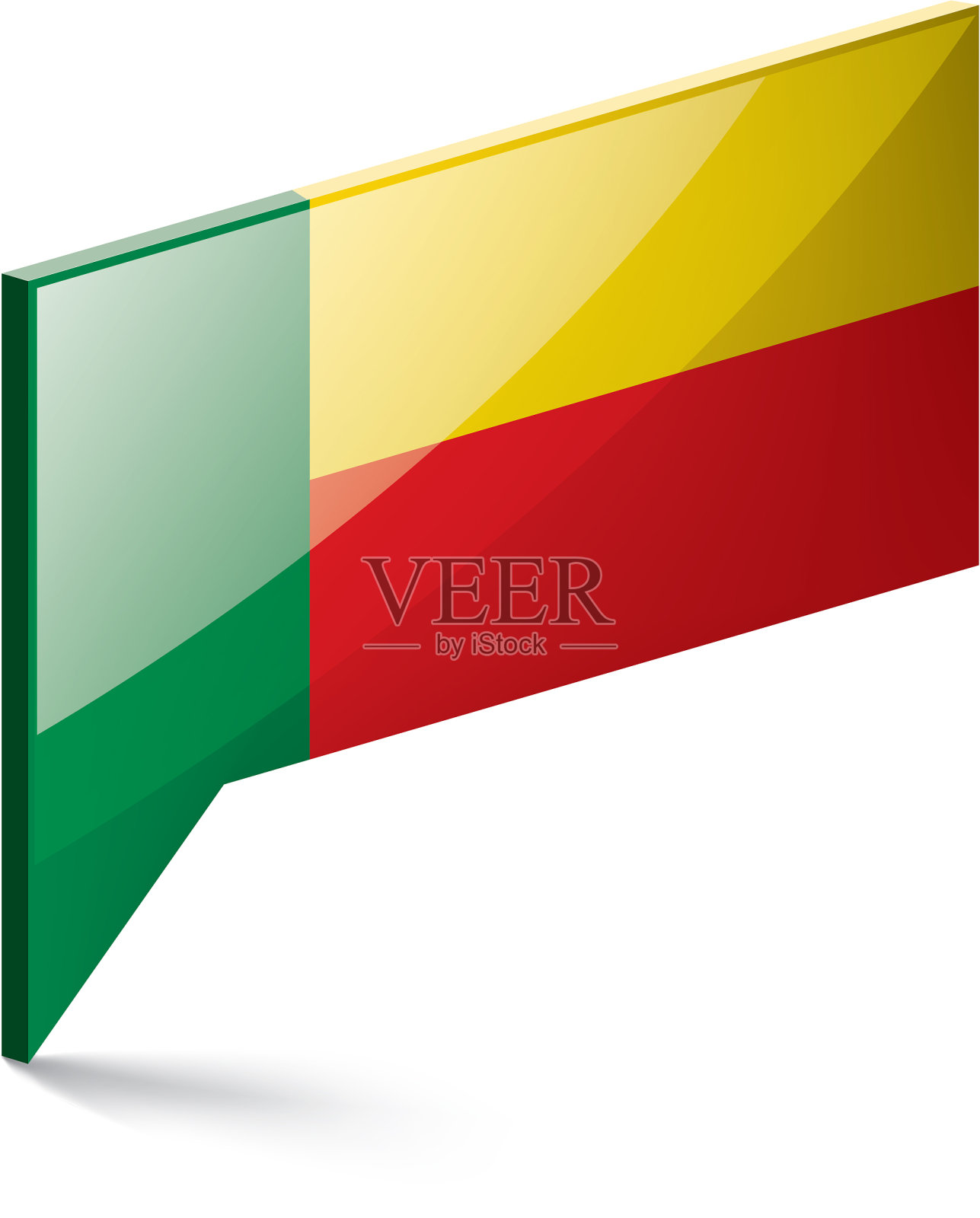 贝宁国旗上有白色设计元素图片