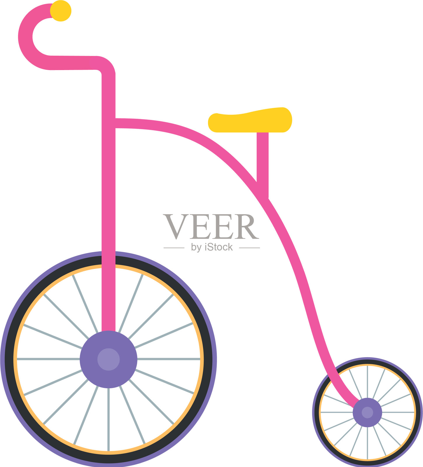 可爱的三轮车玩具图标设计元素图片