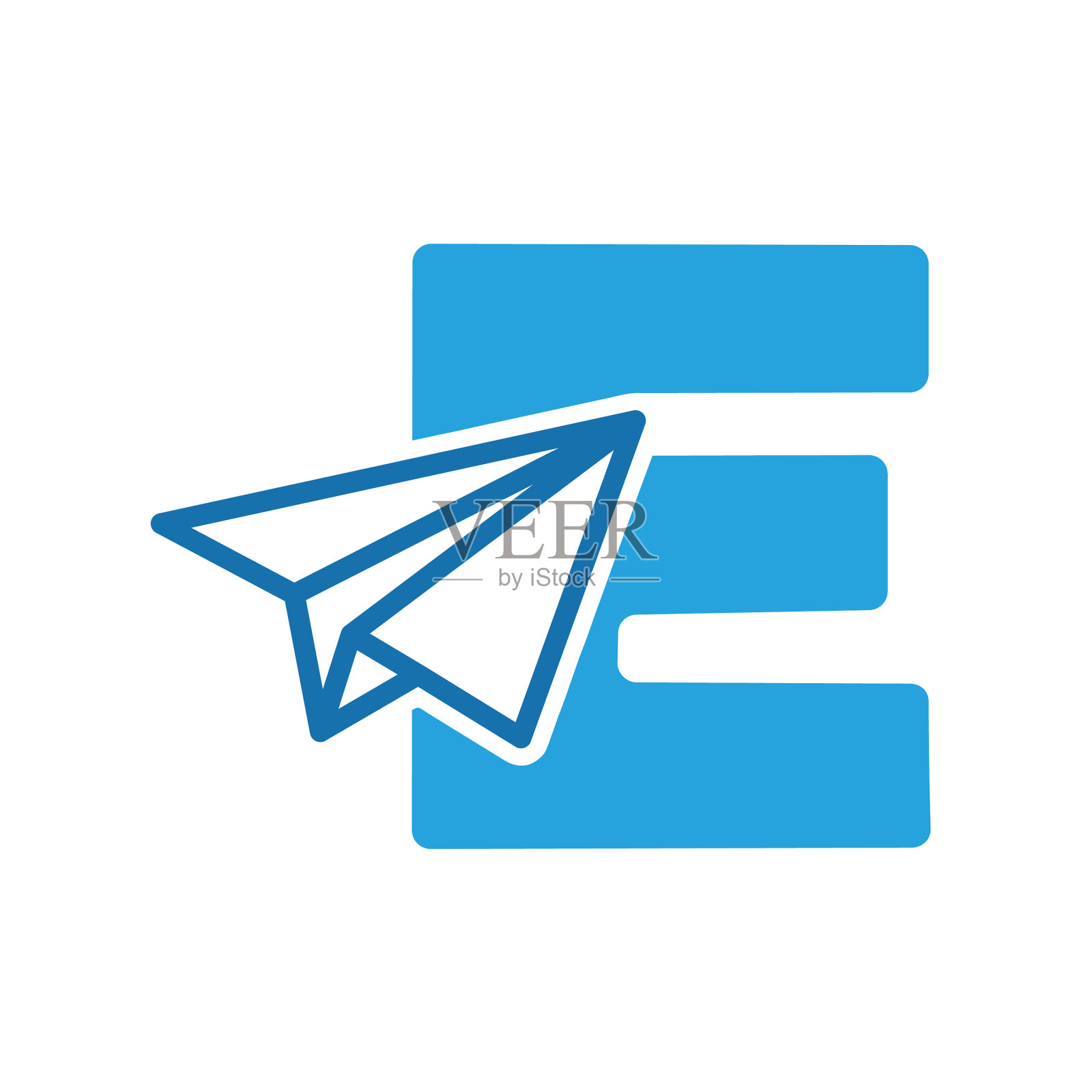 纸飞机e标志图标素材