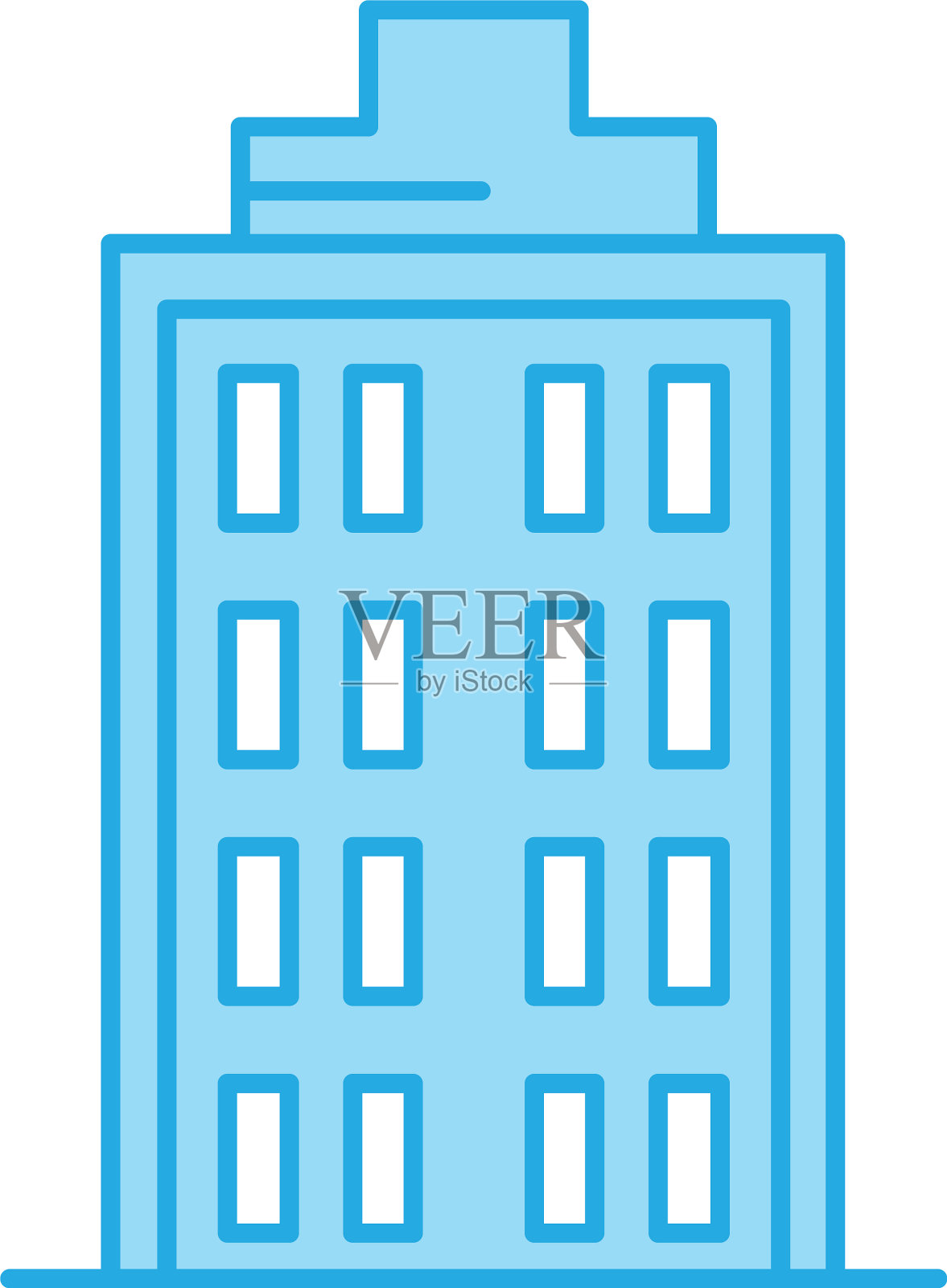 完美的蓝色色调图标或象形图上的白色设计元素图片