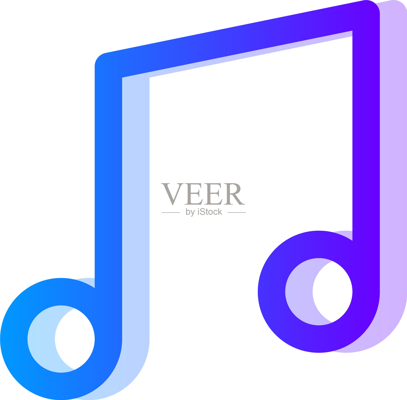 旋律蓝紫渐变调子符号设计元素图片