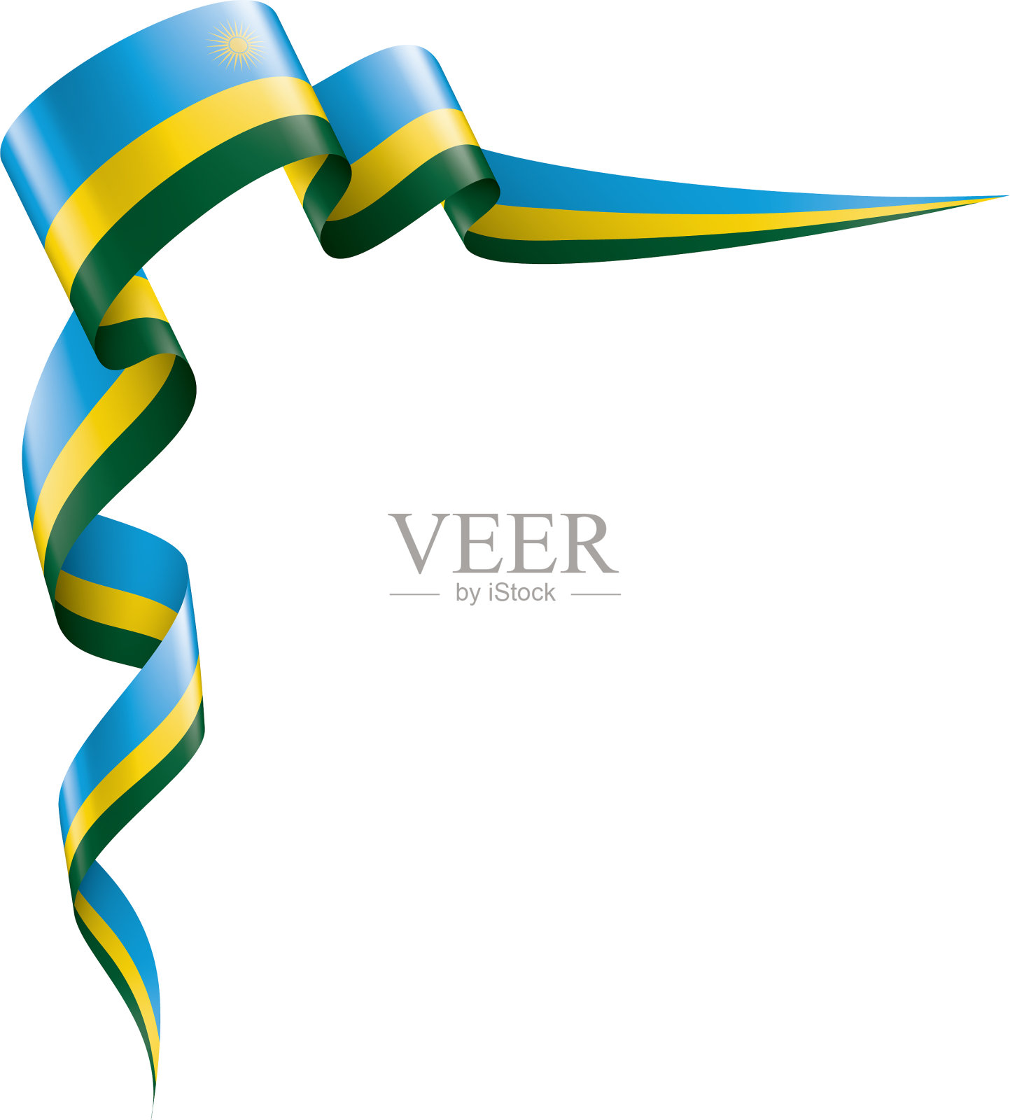 卢旺达国旗上有白色设计元素图片