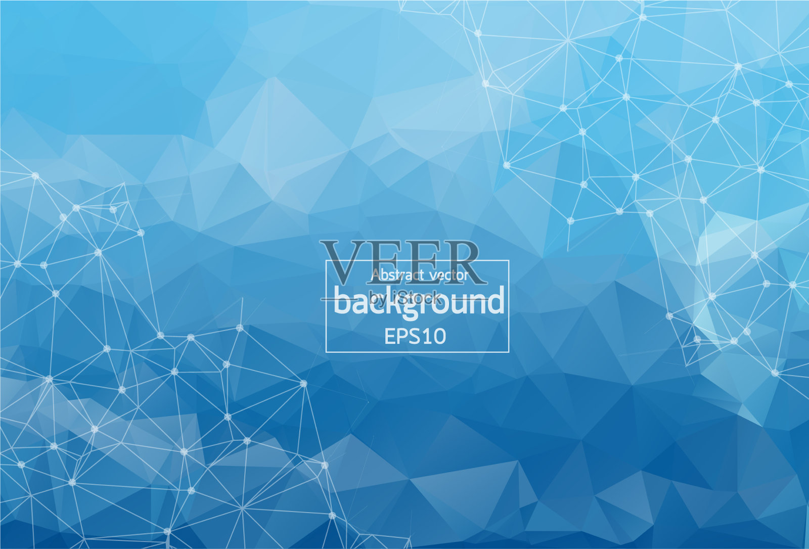 摘要多边形蓝背景与连通插画图片素材