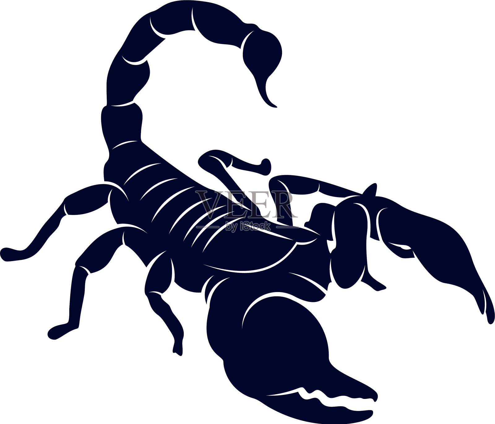 蝎子的标志形象为纹身符号或设计元素图片