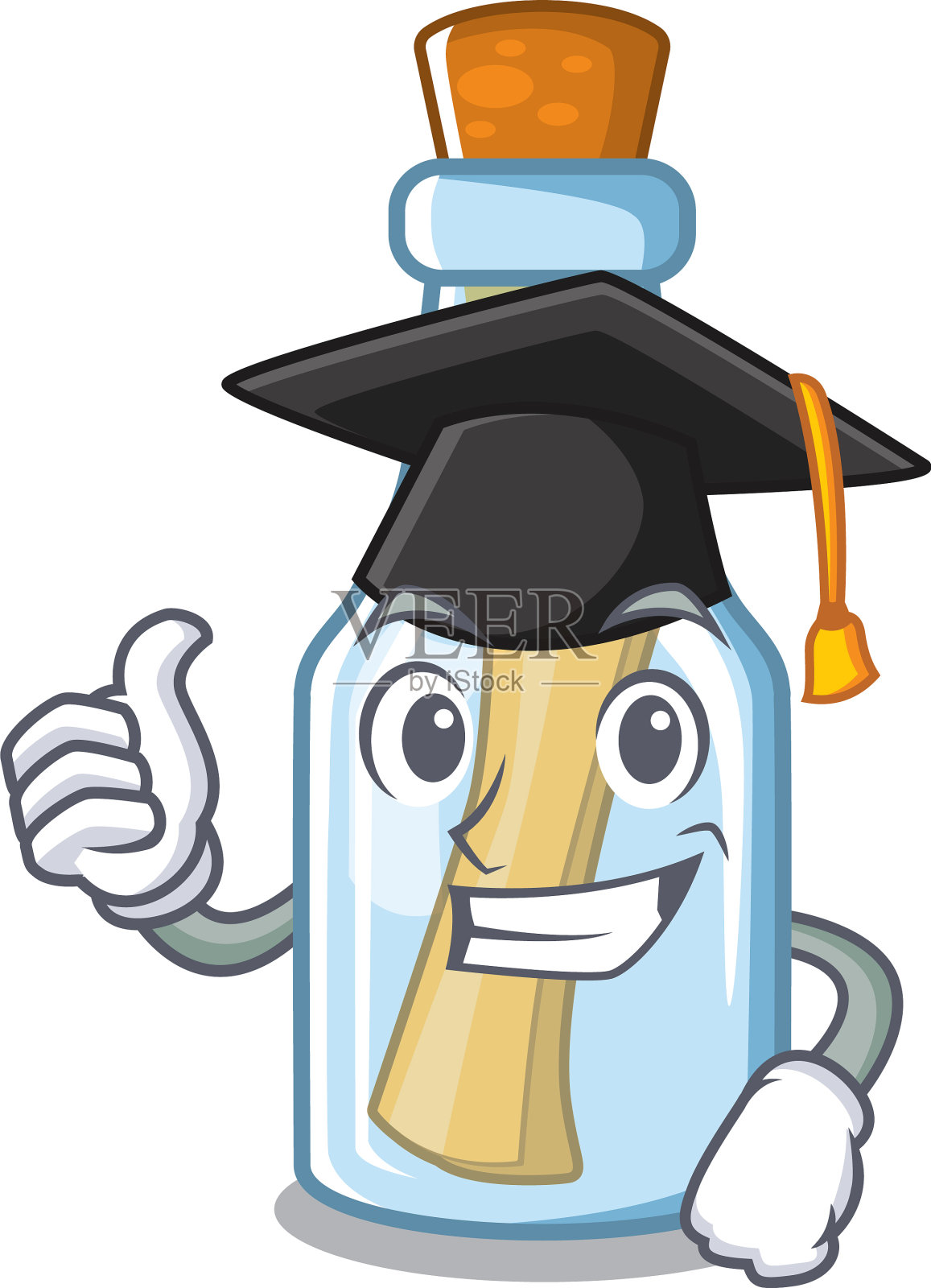 毕业寄语在卡通瓶上设计元素图片