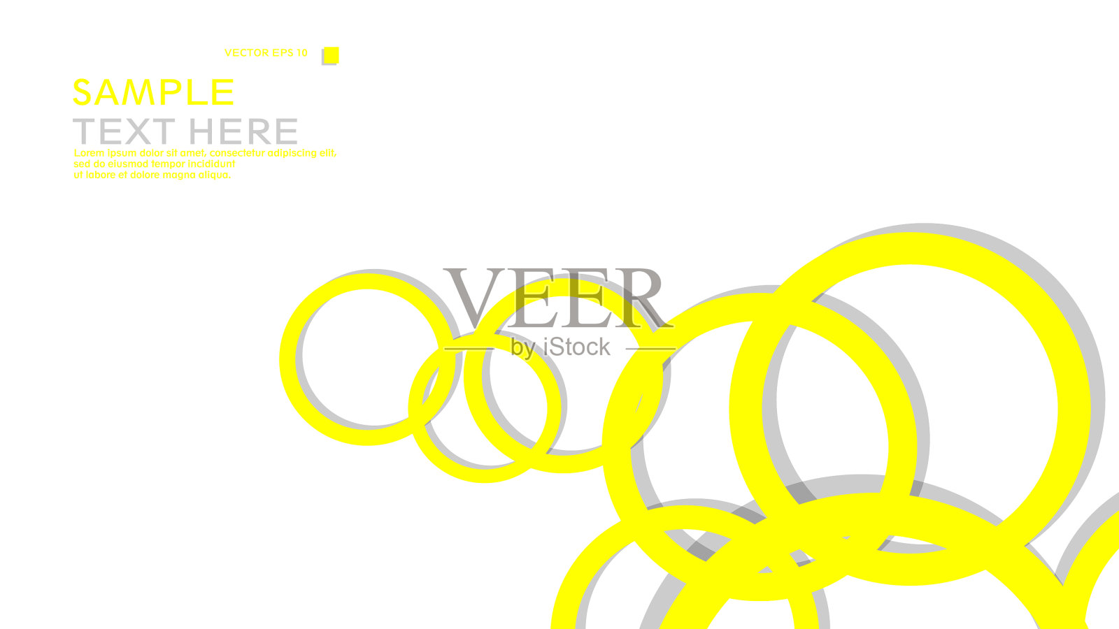 简单的圆形背景用黄色和插画图片素材